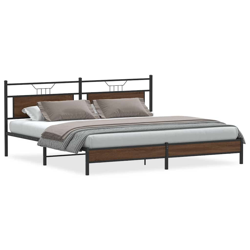 vidaXL Bett Metallbett ohne Matratze Braun günstig online kaufen