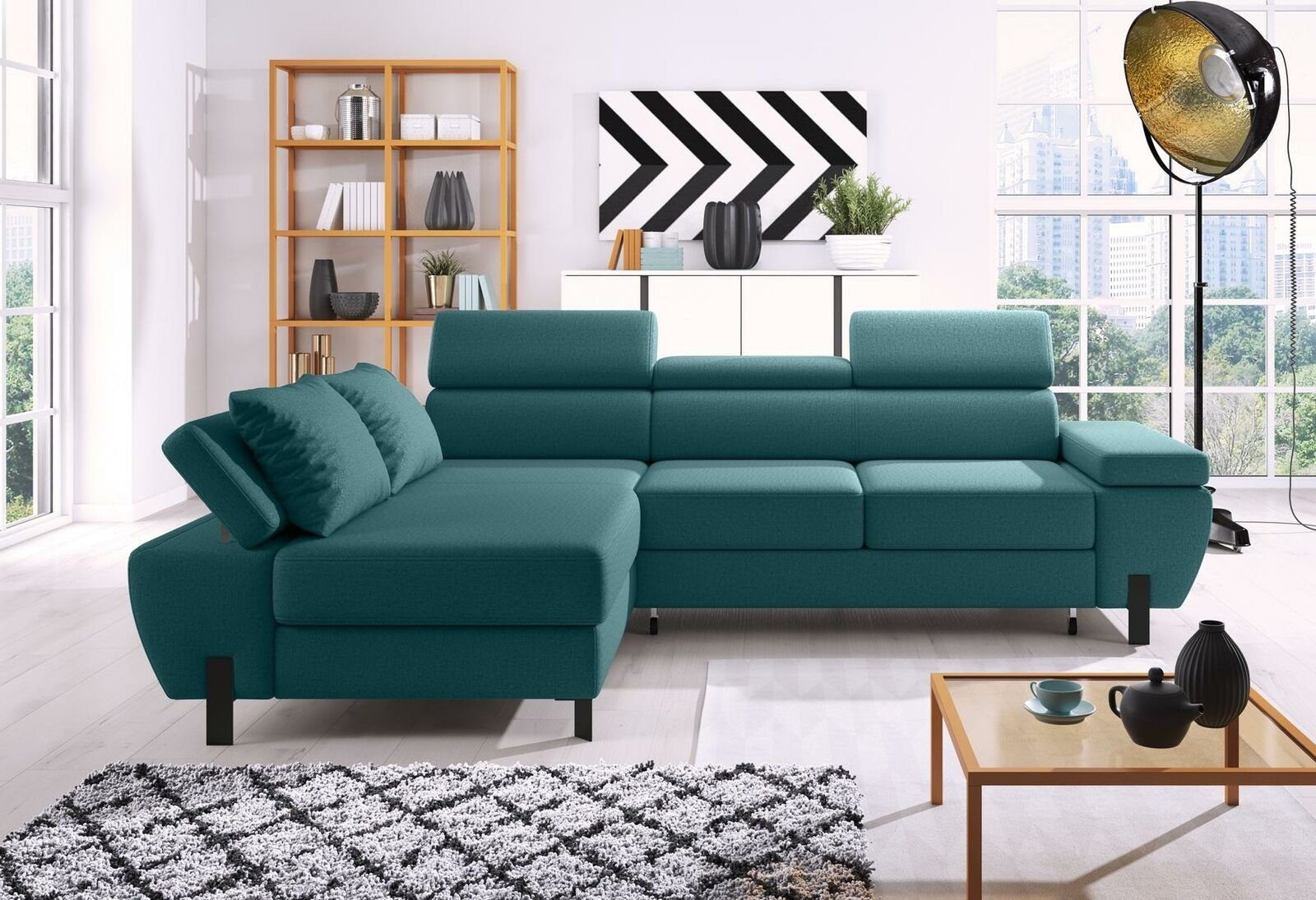 JVmoebel Ecksofa Textilsofa L-Form Couch Wohnlandschaft Ecksofa Eck Design, Made in Europe