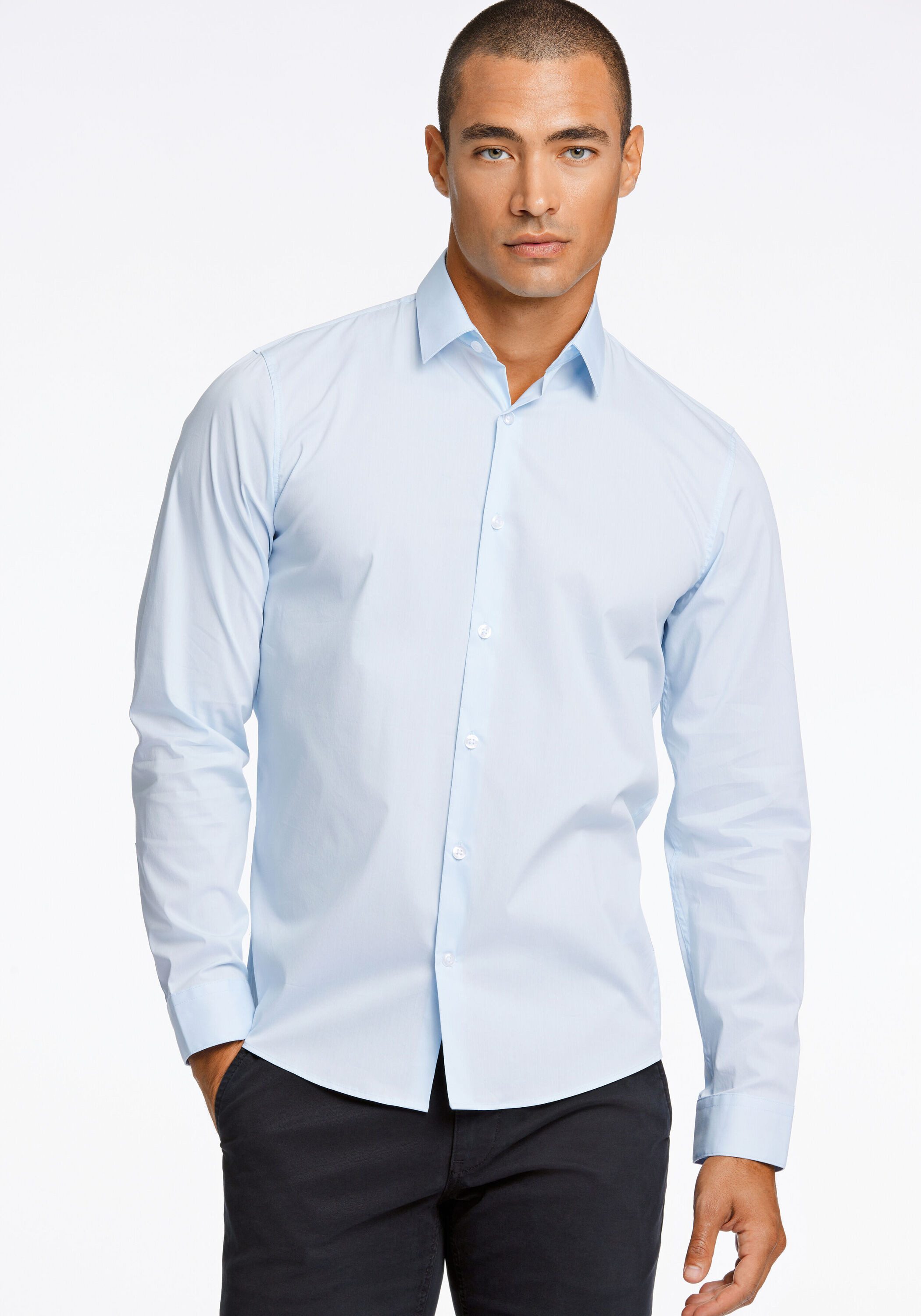 Businesshemd Business-Casual-Hemd (Langarm) Slim Fit