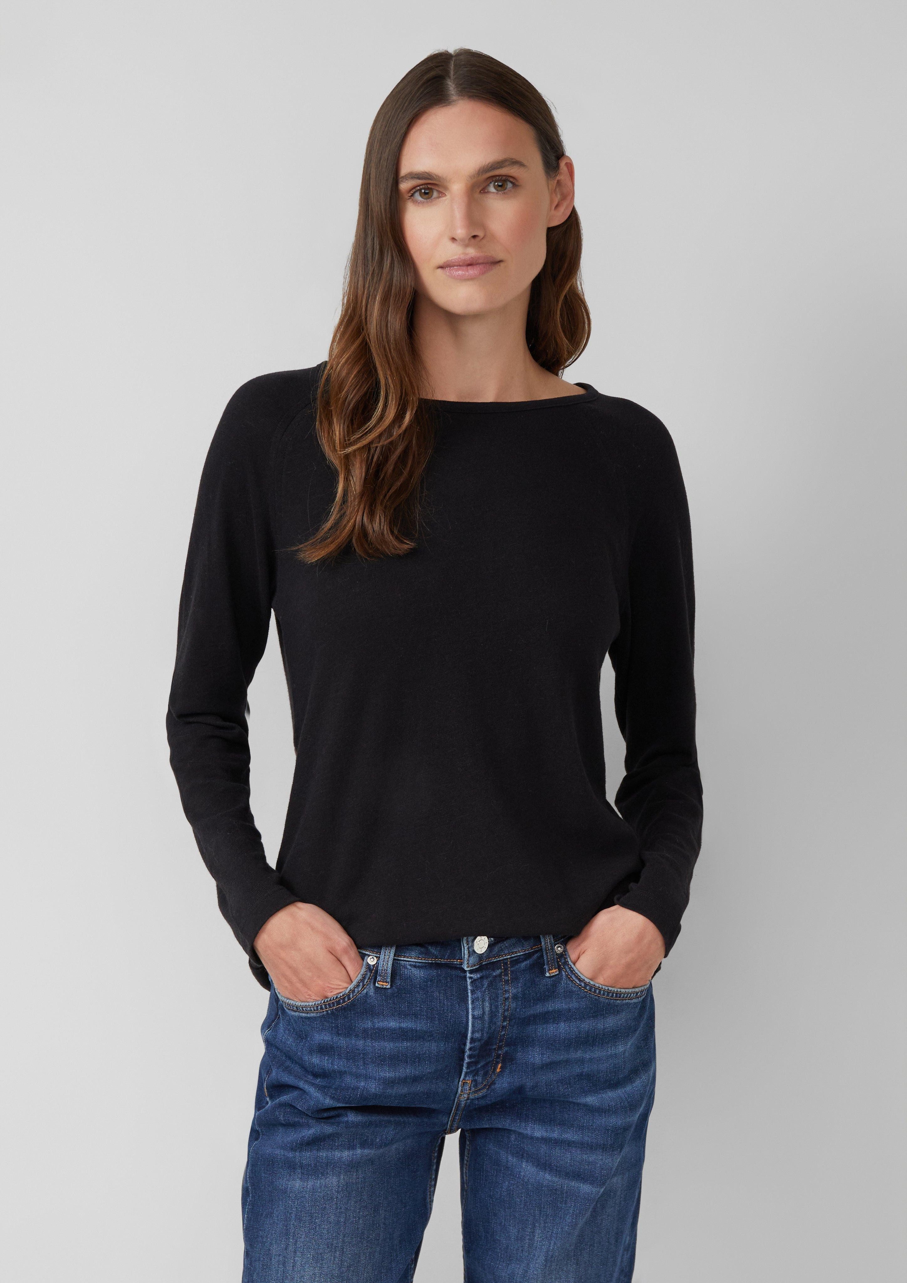 s.Oliver Langarmshirt Langarmshirt mit Flammgarnstruktur günstig online kaufen