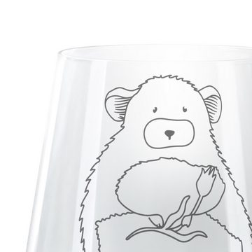 Mr. & Mrs. Panda Windlicht Chinchilla Blume - Transparent - Geschenk, Glücklichsein, Büro, Teeli (1 St), Elegante Ausstrahlung