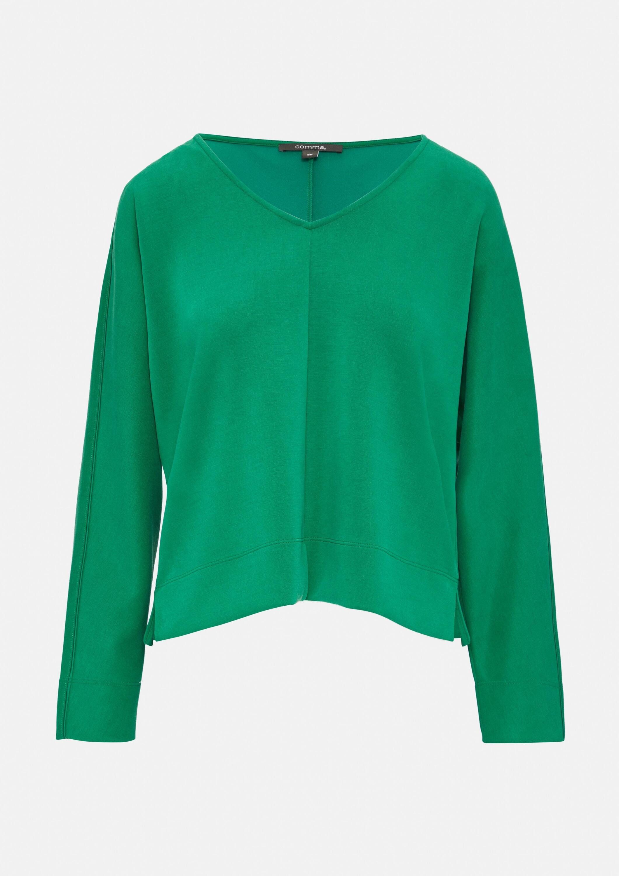 comma Sweatshirt Sweatshirt Weiches Relaxed-Fit-Sweatshirt mit Fledermausärmeln