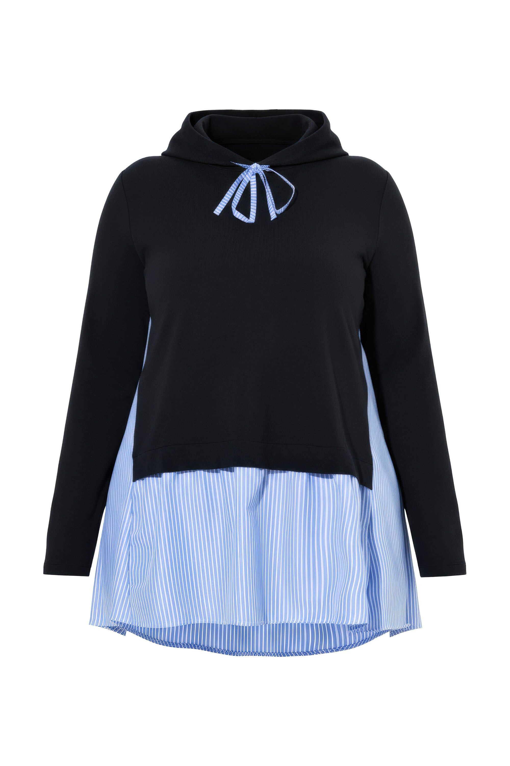 MIAMODA Sweatshirt Hoodie Kapuze Streifen-Blusen Einsatz