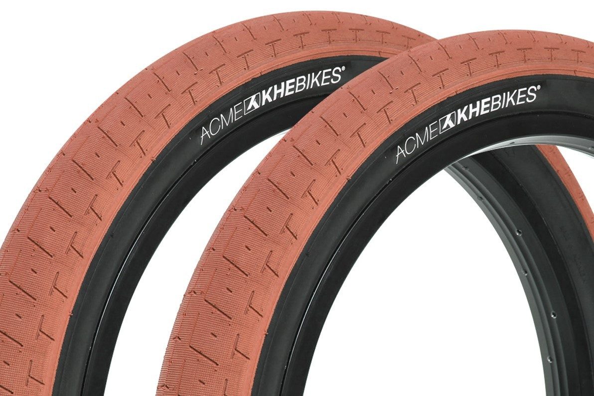 KHEbikes Fahrradreifen BMX Reifen Set KHE ACME 20 Zoll x 2,40 Braun, Stahlband (steel beaded)