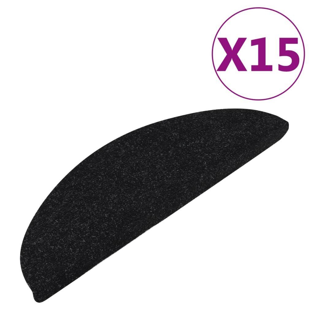 vidaXL Stufenmatte 65 x 225 x 35 cm Stufenmatten Selbstklebend 15 Stk 65x26 cm Schwarz