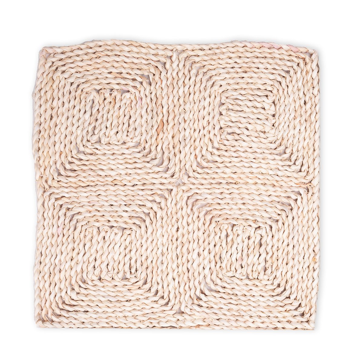 NaDeco Teppich Strohteppich 60cm x 90cm mit 4 Karos Maisstrohteppich Natur günstig online kaufen