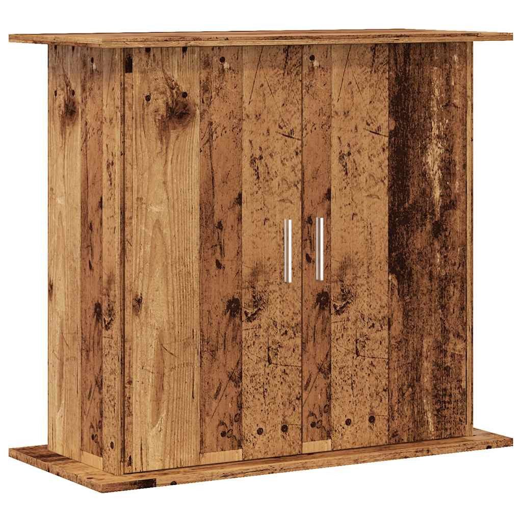Aquariumunterschrank Aquariumständer Altholz-Optik 81x36x73 cm Spanplatte Terrarium Gestell