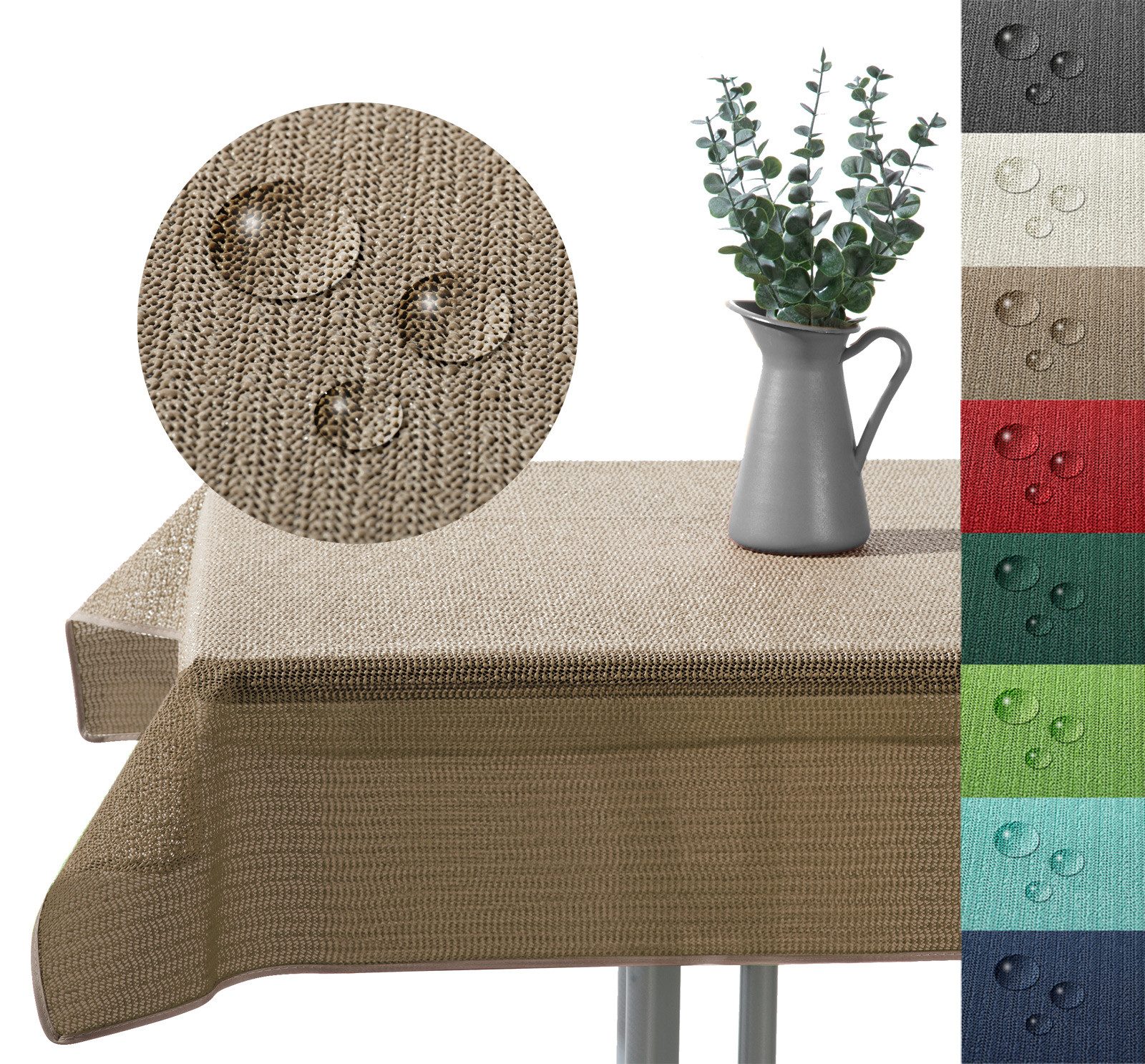 heimtexland Gartentischdecke Outdoor Tischdecke Garten Balkon Camping Tischdeko (Stück 1-tlg, 1), wetterfest I robust I UV-beständig I rutschfest I waschbar von heimtexland
