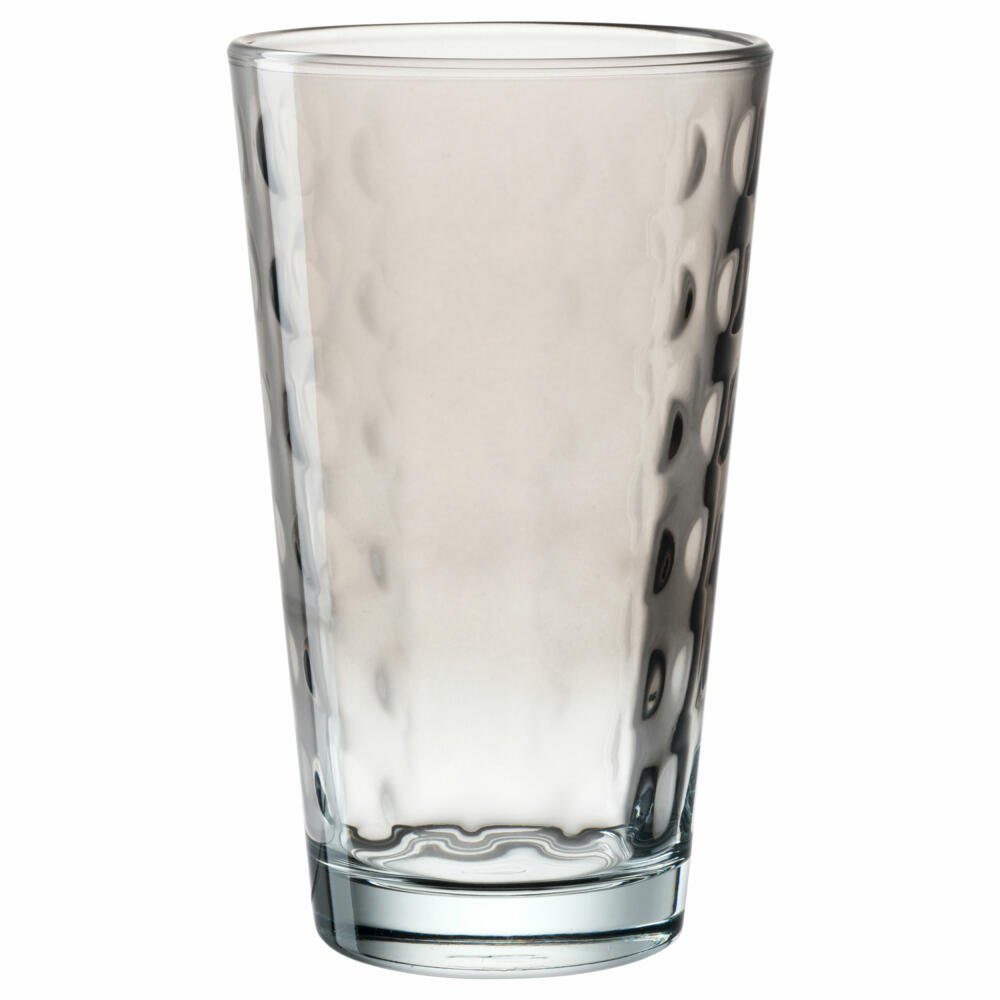 LEONARDO Becher Optic, Grau, 540 ml, Kalk-Natron-Glas