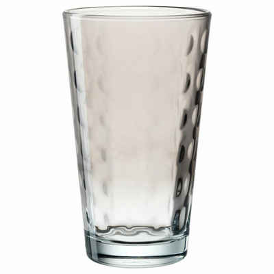 LEONARDO Becher Optic, Grau, 540 ml, Kalk-Natron-Glas