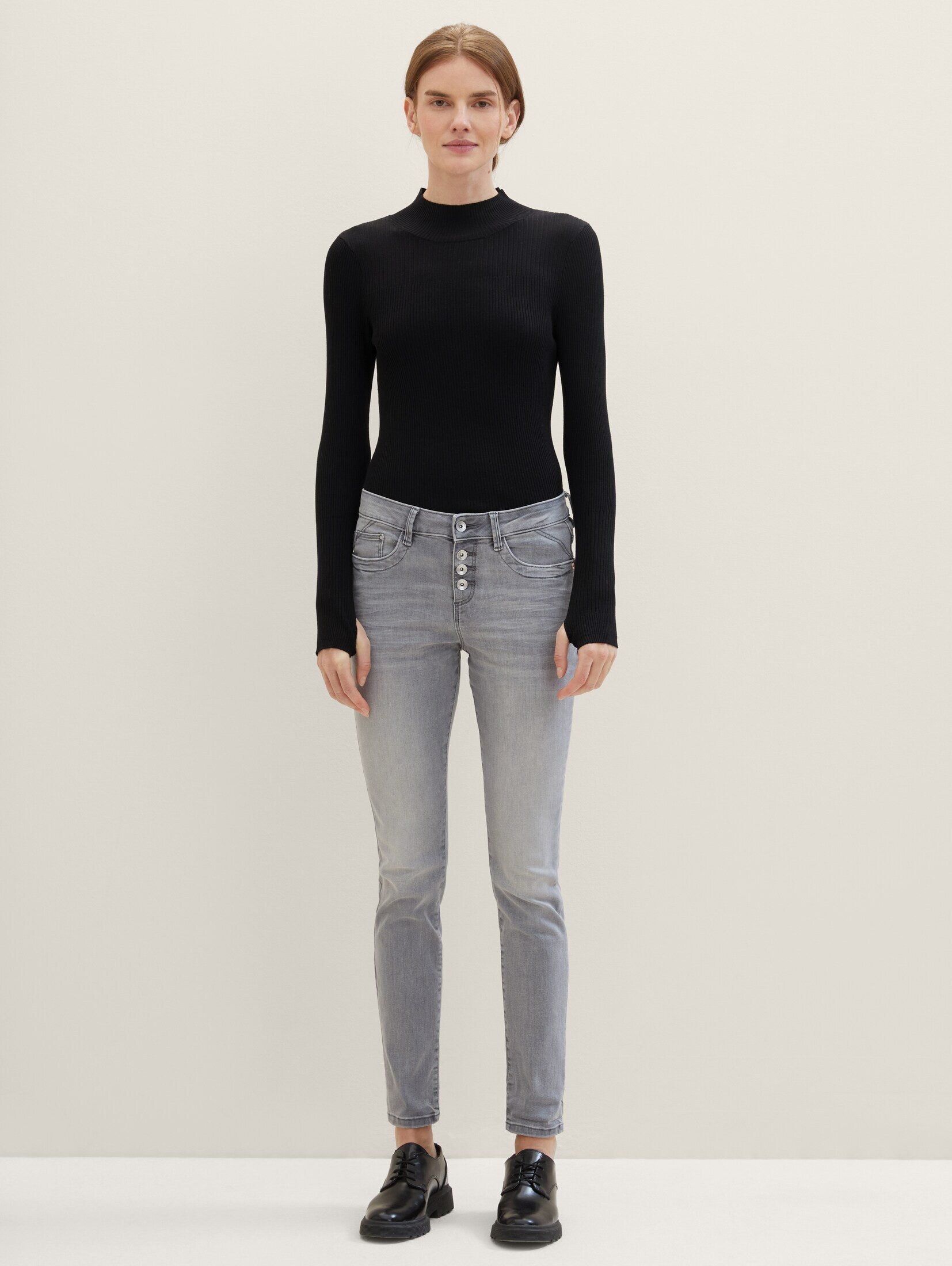 TOM TAILOR Skinny-fit-Jeans Tapered Relaxed Jeans mit Knopfleiste