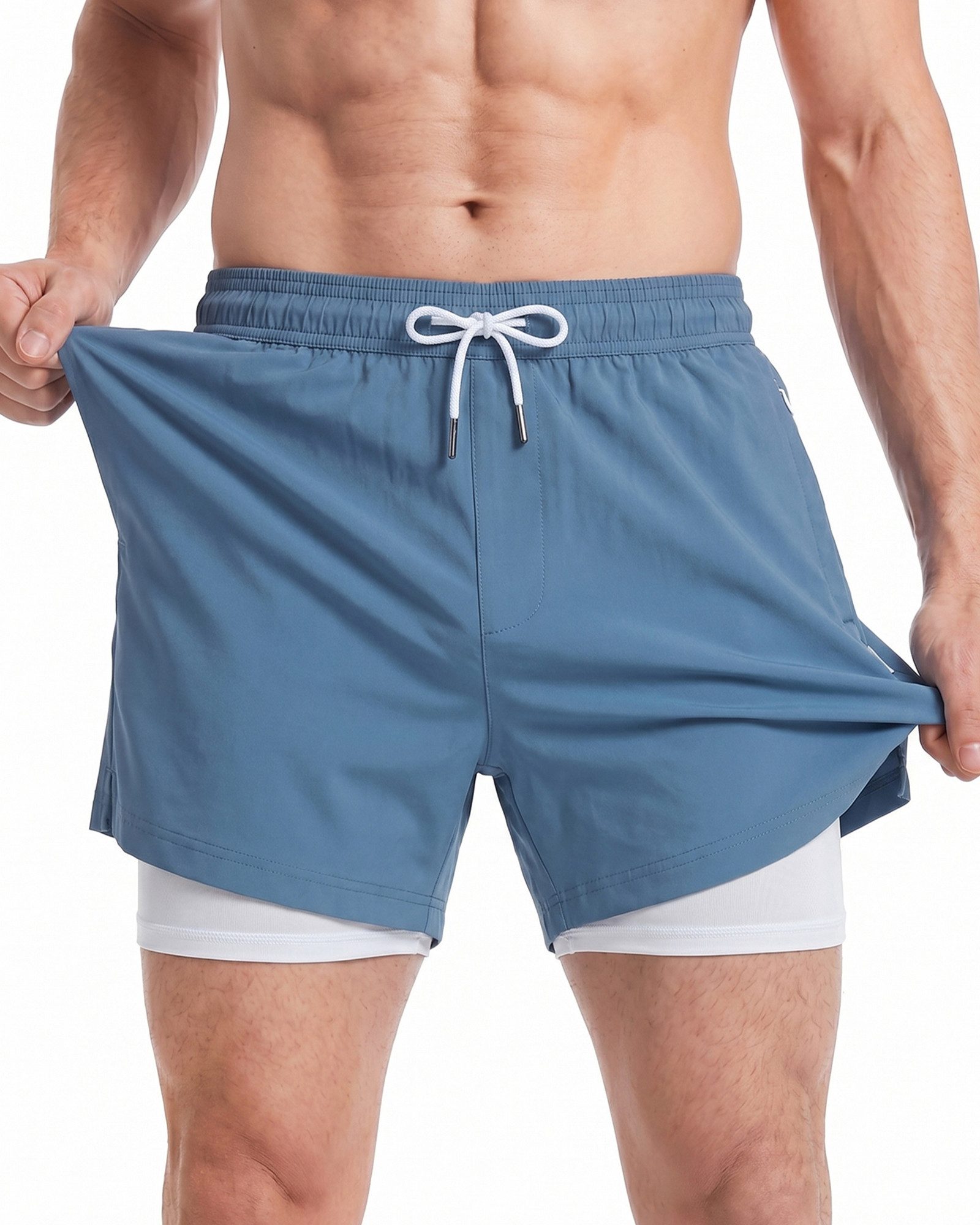 MaaMgic Shorts Herren Stretch kurze Hose Männer Badehose mit Reißverschlusstaschen (1-tlg)