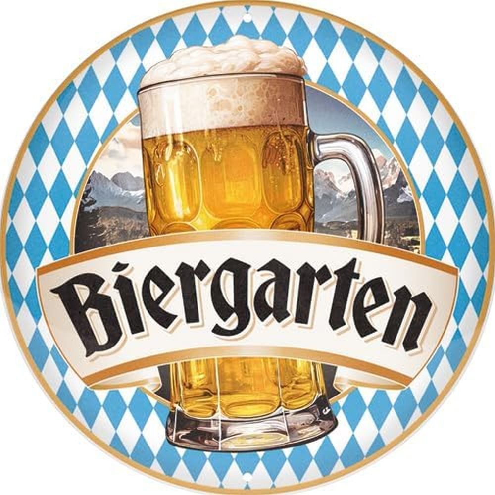 Nostalgic-Art Metallschild Blechschild 35 cm Rund - Biergarten