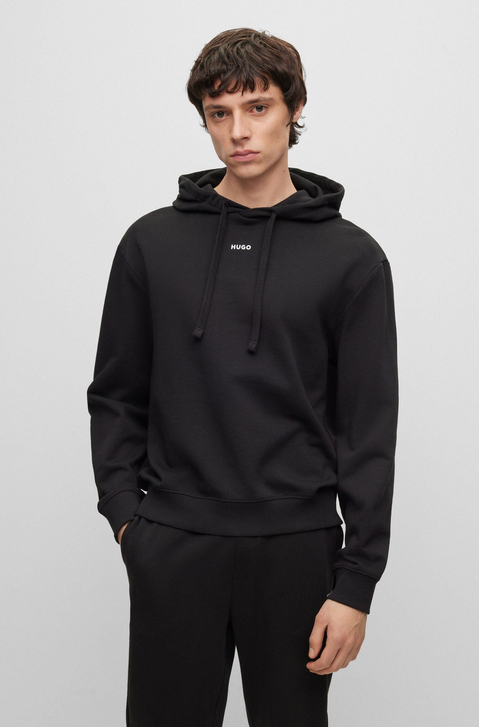 Schwarz HUGO Hoodie Dapo (001) (1-tlg)