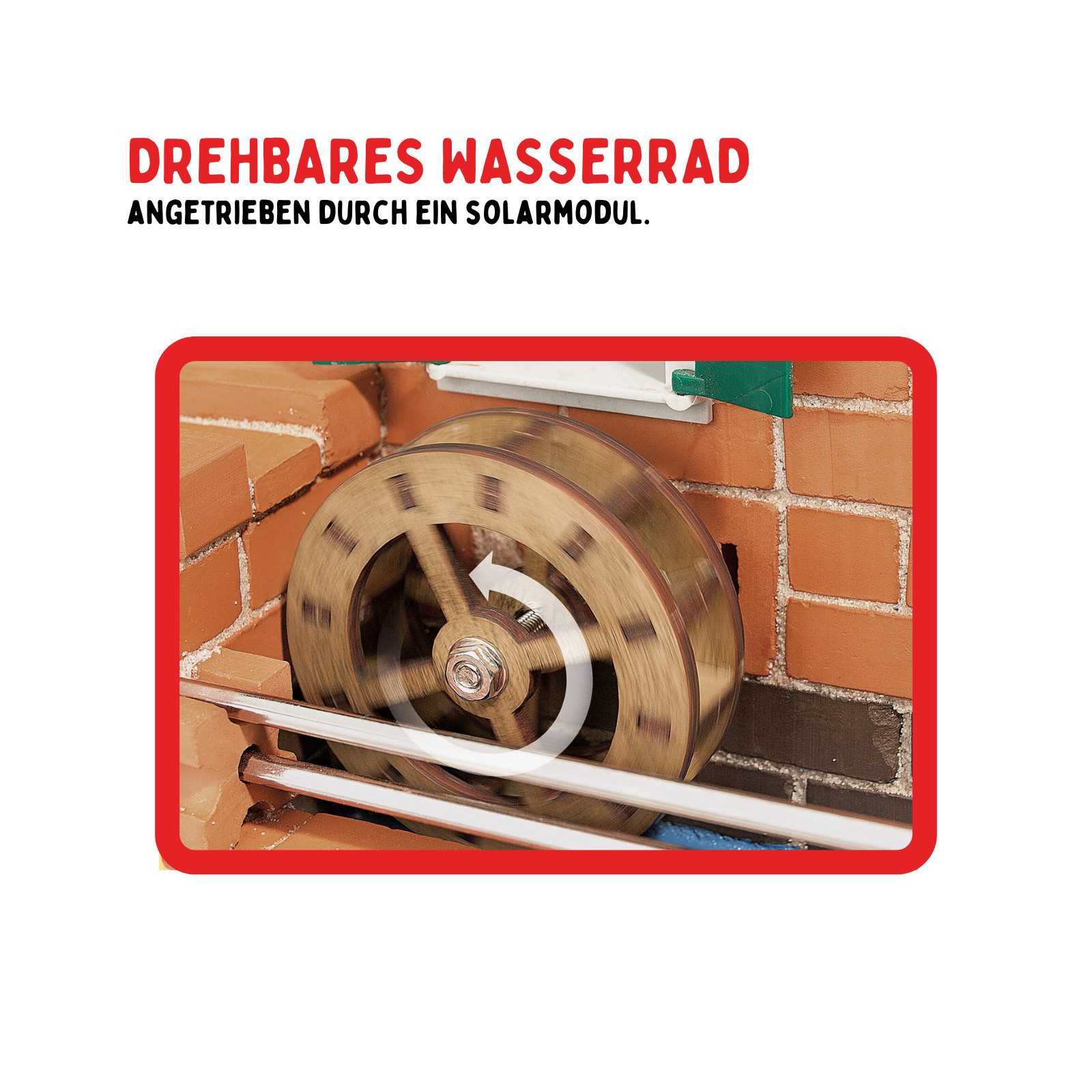 teifoc Solar Windmühle und Wassermühle Steinbaukasten, (Modellbausatz, 380 St., MINT Lernspielzeug), Solarbetrieben, Made in Germany