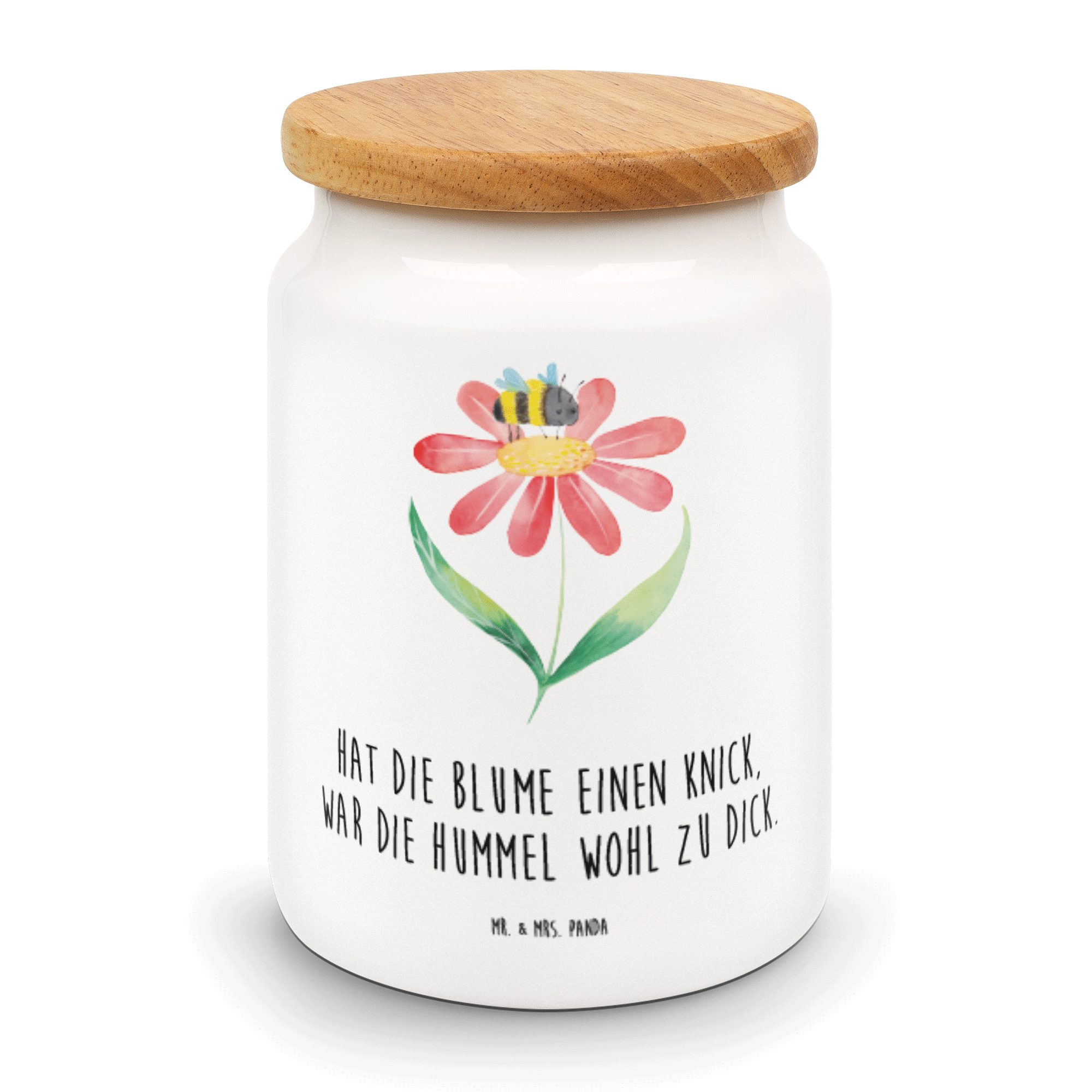 Mr. & Mrs. Panda Vorratsdose Hummel Blume Weiß Geschenk, lustige