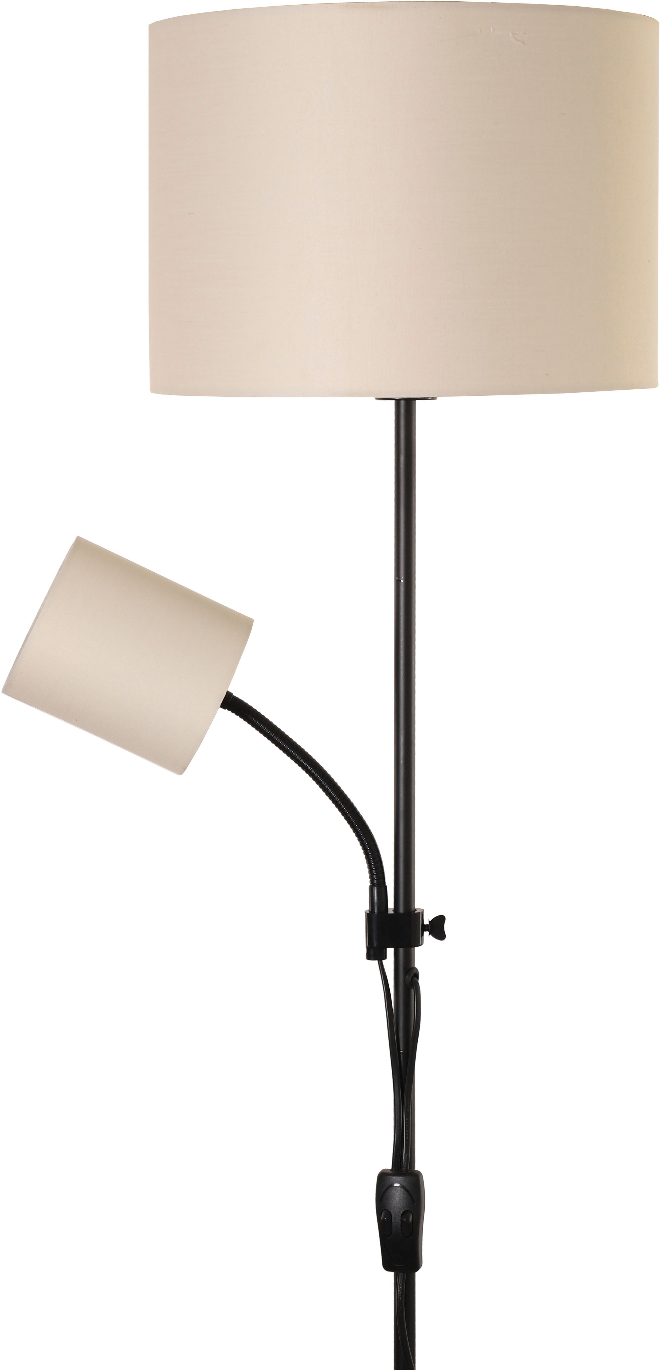 OTTO home Stehlampe Avveline - Textilschirm Stehleuchte, ohne Leuchtmittel, H. 168 cm, Stoffschirm Ø 36 x 25 cm E27 Leseleuchte Ø 12 x 11,5 cm E14 – Bild 4 von 5