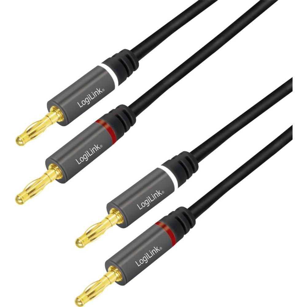 LogiLink CA1211 Audio Anschlusskabel 5.0 m Schwarz Geschirmt, Farbcodiert Audio- & Video-Kabel, Geschirmt, Farbcodiert