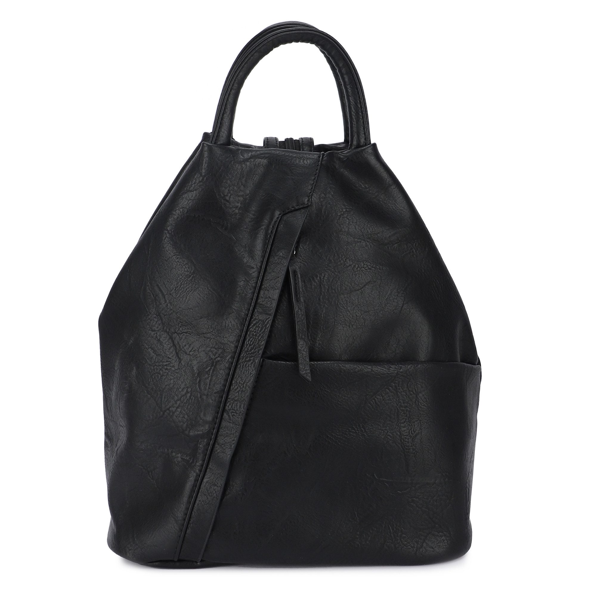 MIRROSI Tagesrucksack Damen Rucksack Kunstleder 29x30x18 cm – Cityrucksack, mit Reißverschluss, Henkel, Schulterriemen & Frontfach