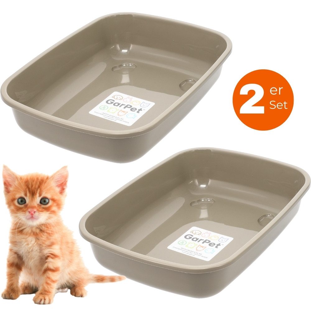 GarPet Katzentoilette 2x Katzenklo Kaninchen Toilette Kitten Katzen Hasen Klo Doppelpack