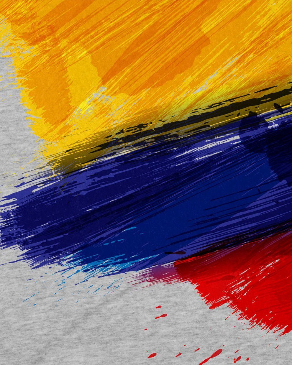 Colombia Herren style3 Kolumbien meliert Print-Shirt WM grau EM Sport T-Shirt Fahne Fußball Flagge