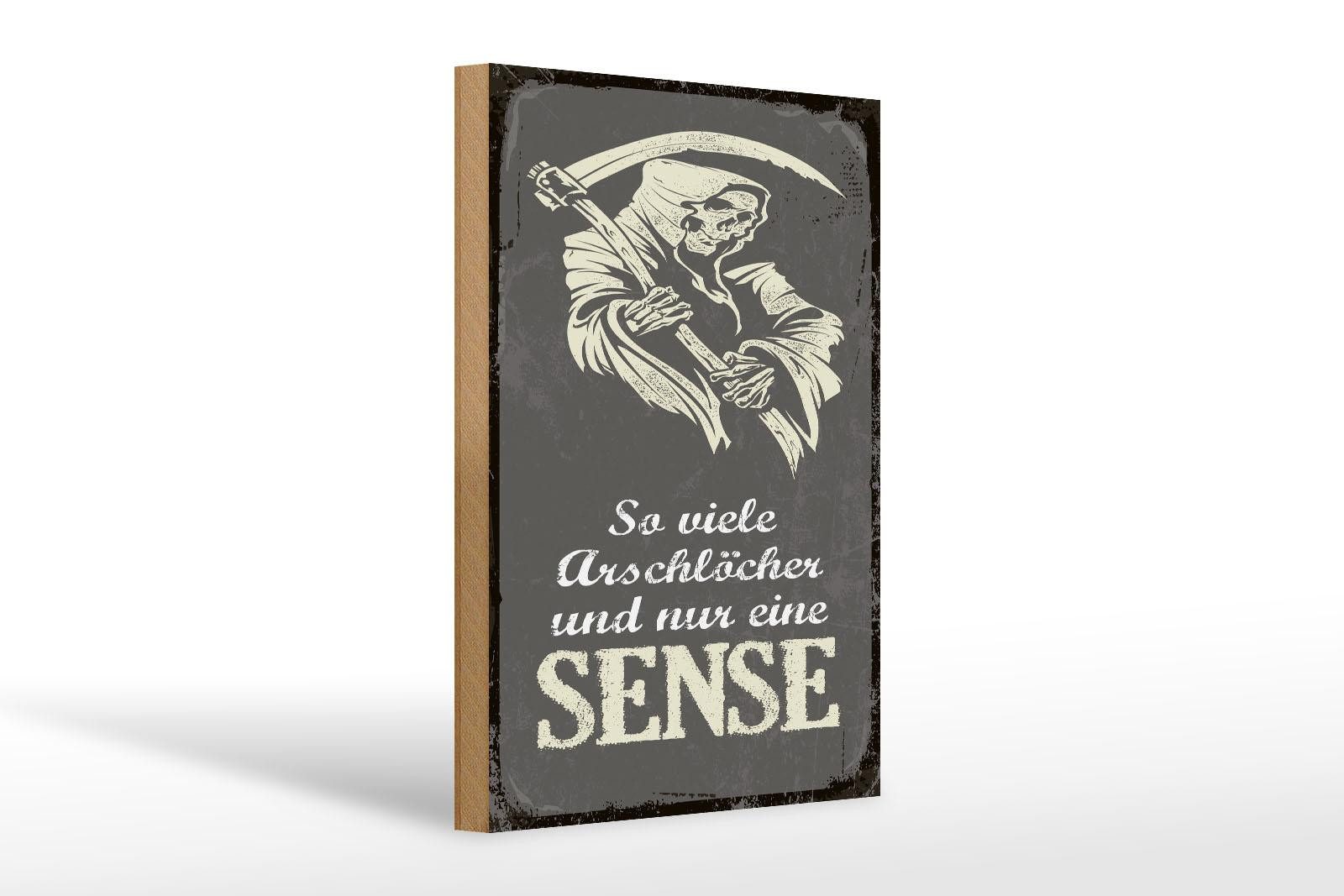 Femer GmbH Holzbild Spruch 20x30 cm Sensenmann so viele Arschlöcher, (1 St), Glatte Holzfaserplatte (MDF), vorn beschichtet