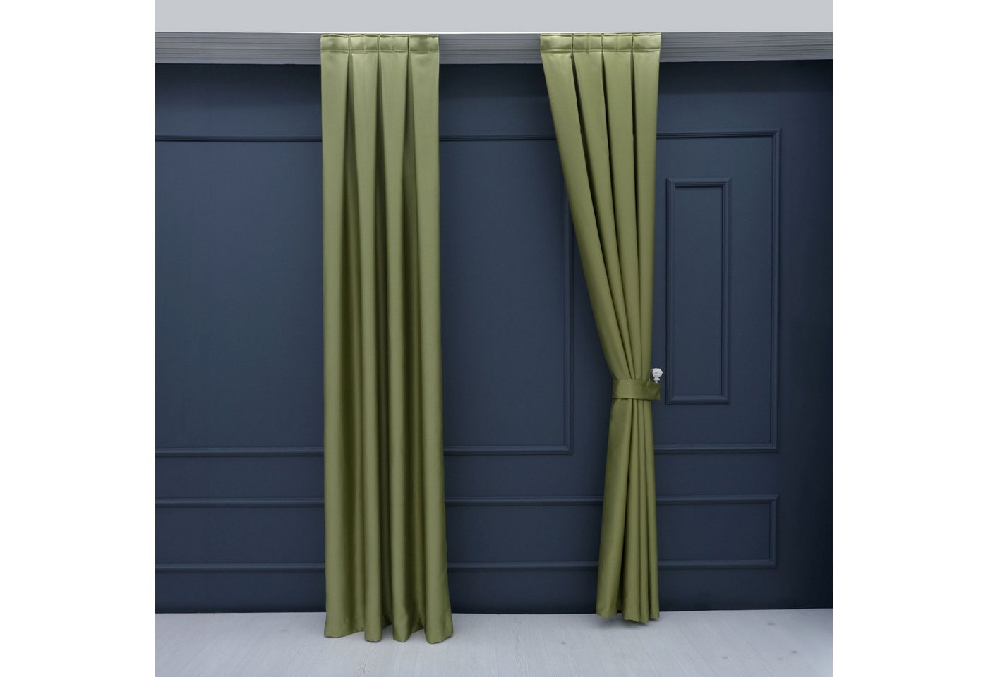 Gardinen by Justyna Vorhang 2er Seiten Schal Set Blackout (4 St), Kräuselband, verdunkelnd, Polyester, Blackout, Verdunkelung, blickdicht, wärmeisolierend, pflegeleicht
