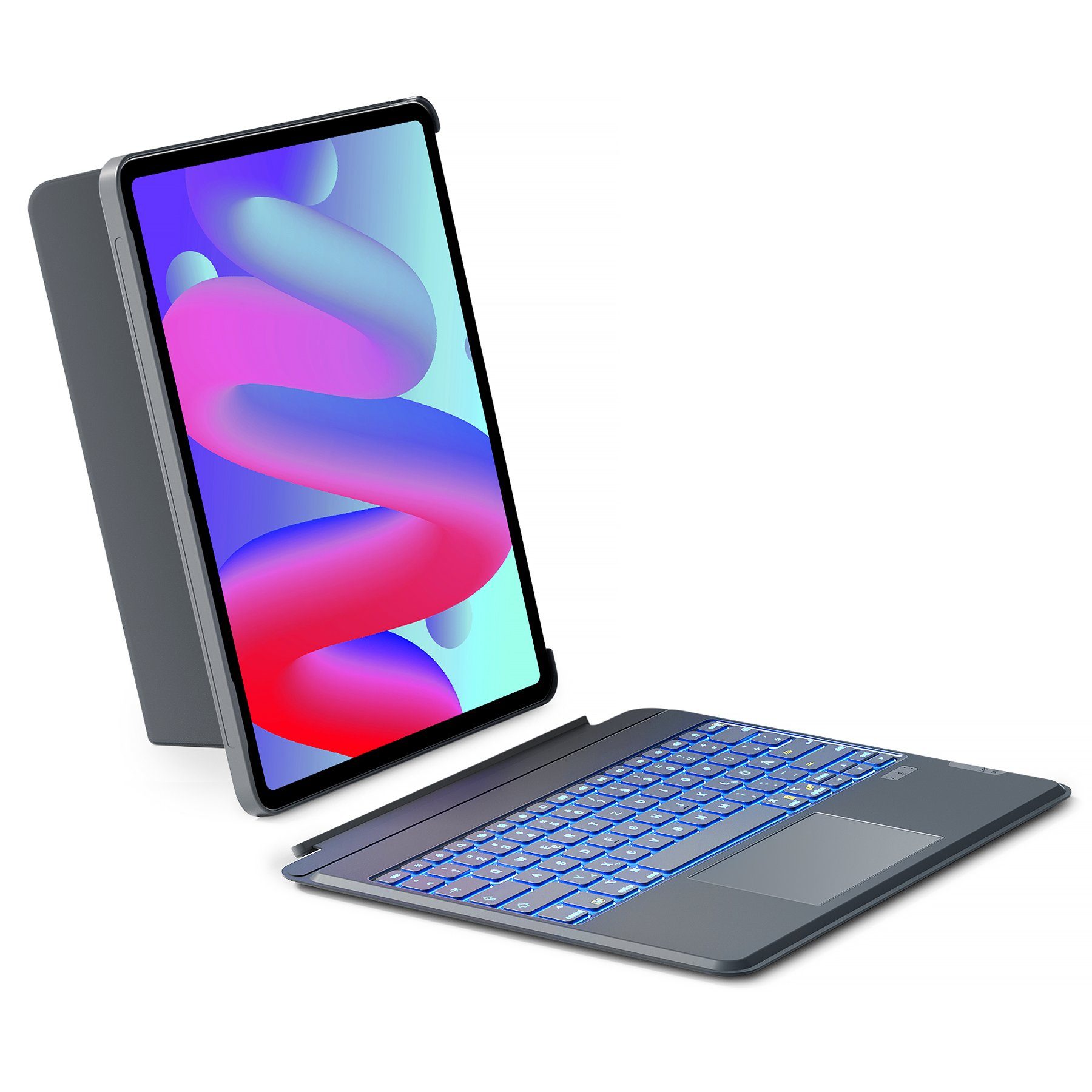 Inateck für 2025 iPad Air Pro 10.9/11/12.9/13 Zoll iPad-Tastatur (Bluetooth Tastaturhülle,Hoch-/Querformat Ständer)