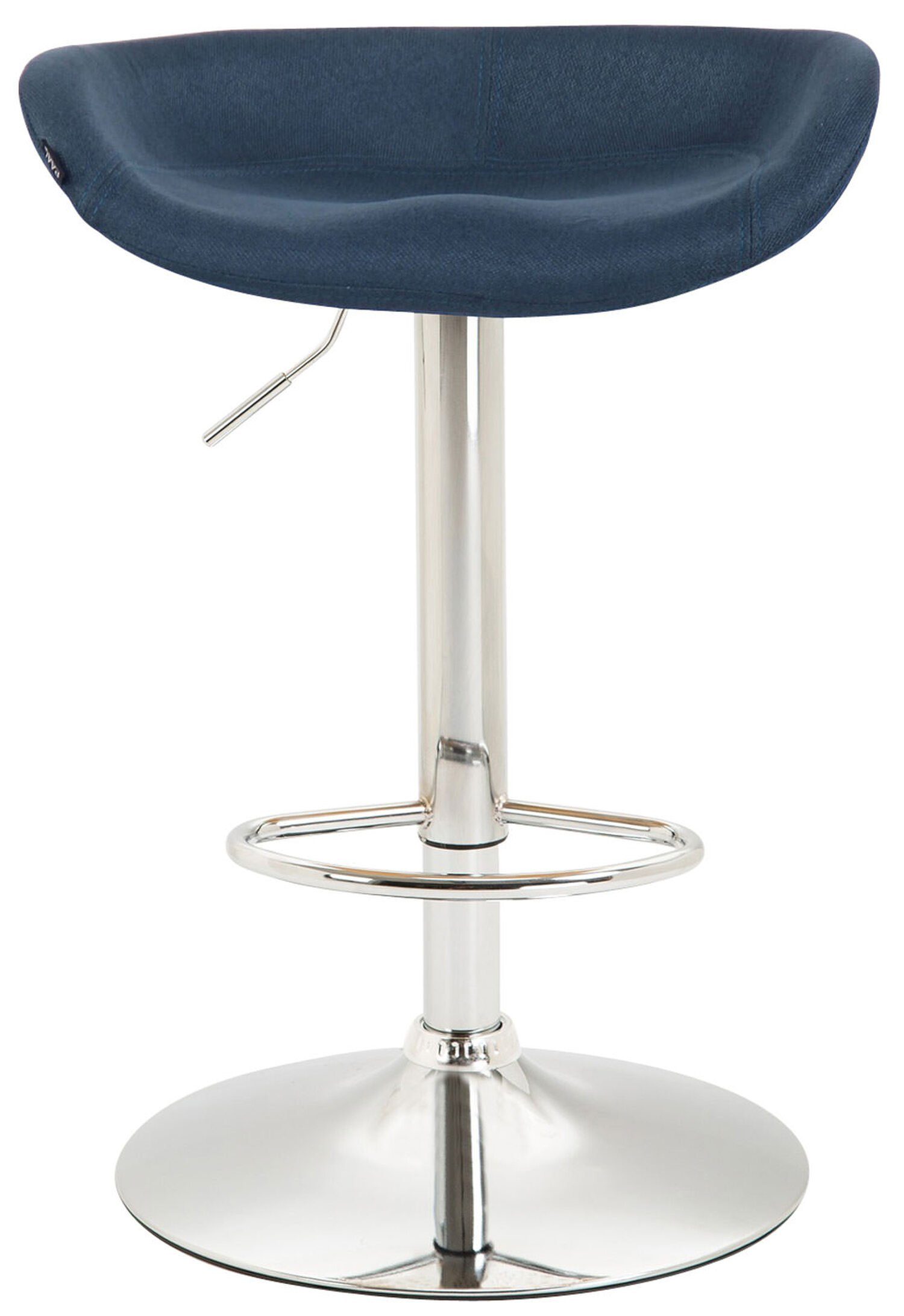 (Barstuhl TPFLiving chrom Hocker Theke Blau Fußstütze Gestell - Metall & angenehmer drehbar Stoff für Küche 360° höhenverstellbar), mit Barhocker - Sitzfläche: Anna und