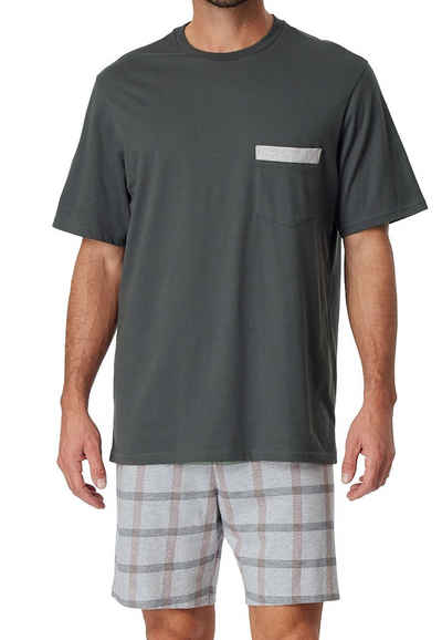 Schiesser Pyjama Comfort Organic Cotton (Set, 2 tlg) Schlafanzug - Baumwolle - Atmungsaktiv - Set aus T-Shirt und Shorts