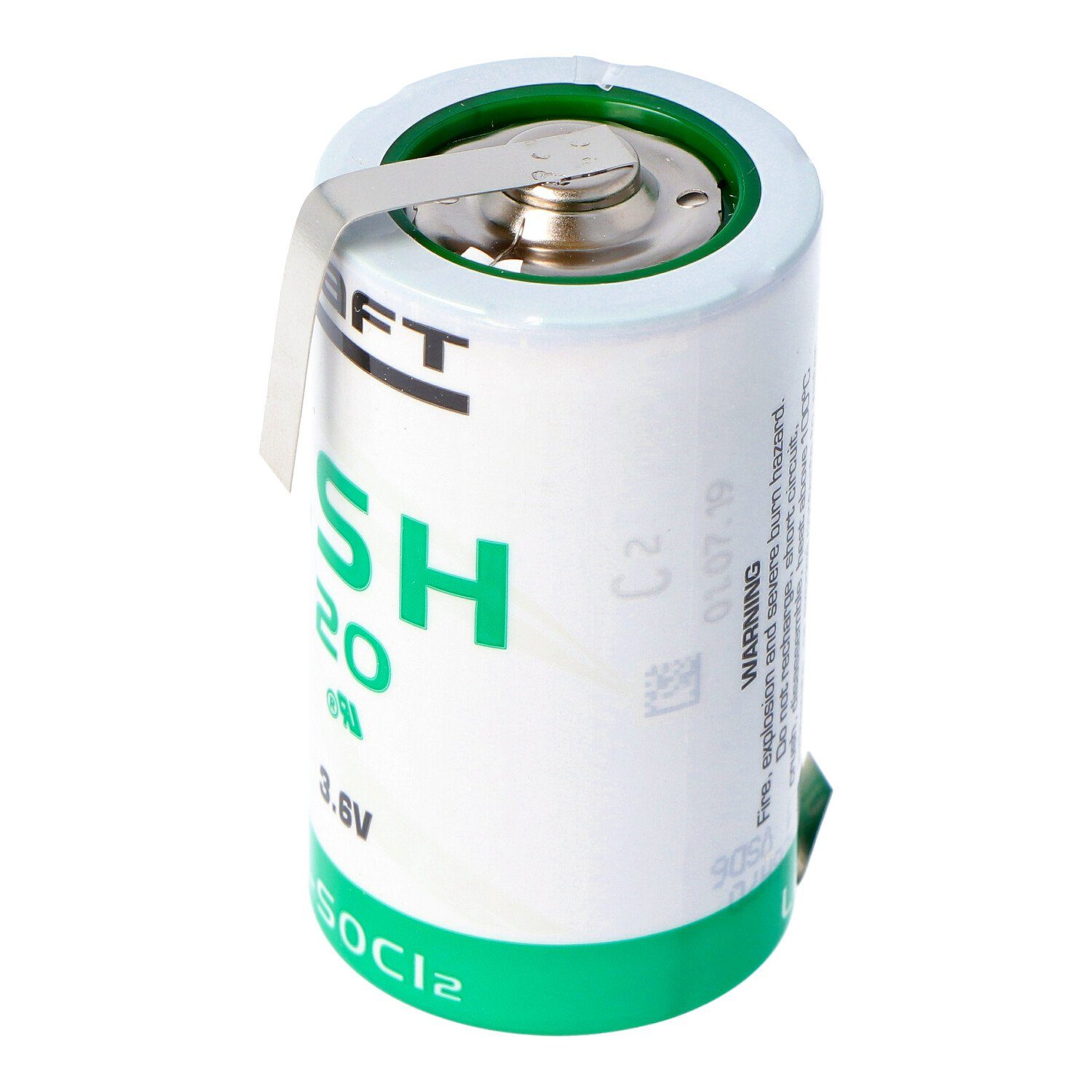 Saft SAFT LSH 20 Lithium Batterie 3.6V Primary LSH20 mit Z-Lötfahnen Batterie, (3,7 V)
