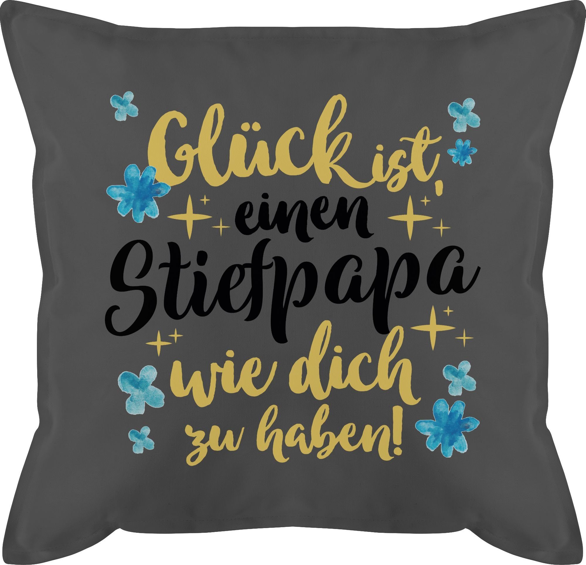 Vatertagsgeschenk 1 einen haben I wie Stiefpapa Shirtracer Kissen dich Bonuspapa, Glück zu Dekokissen Grau ist,