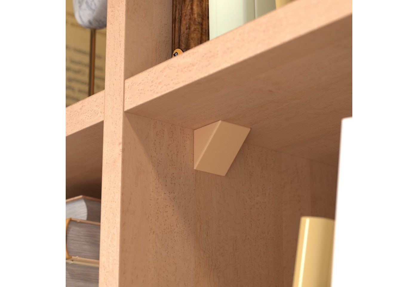Thumbnail - sossai® Winkelbeschlag Korpusverbinder/Möbelverbinder/Eckverbinder mit (100 St), Farbe: Buche