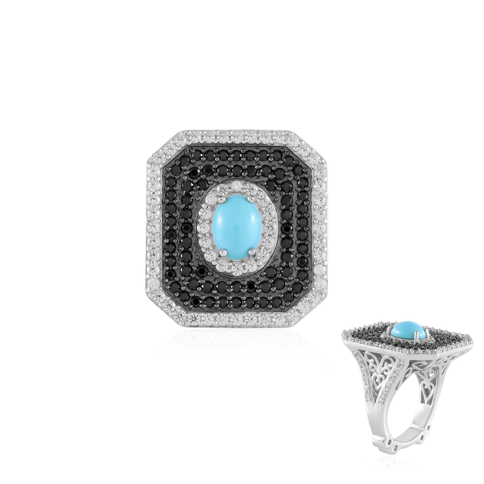 Cavill Silberring Dornröschen Türkis Silber Ring (1-tlg)