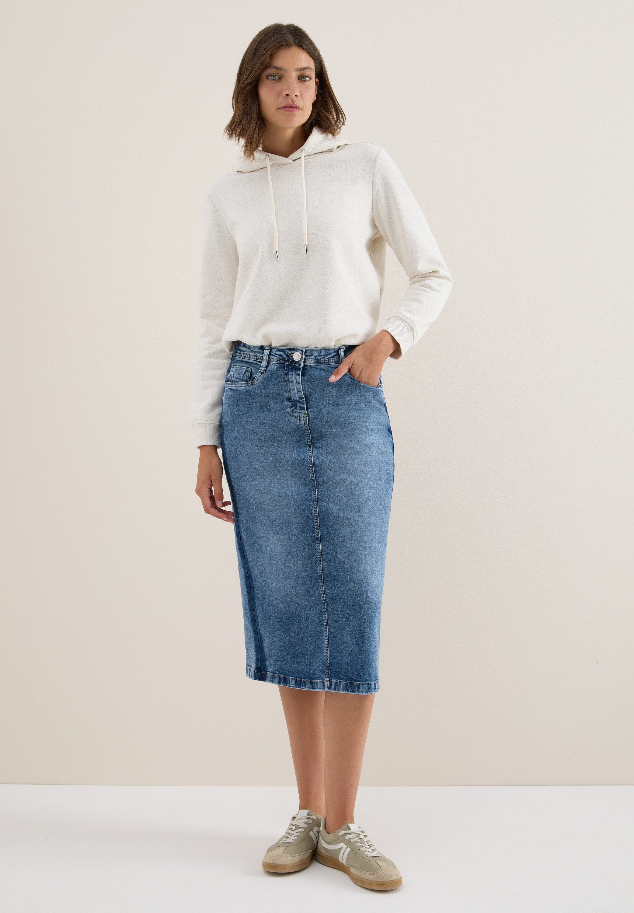 CECIL Jeansrock aus Baumwolle mit Stretchanteil