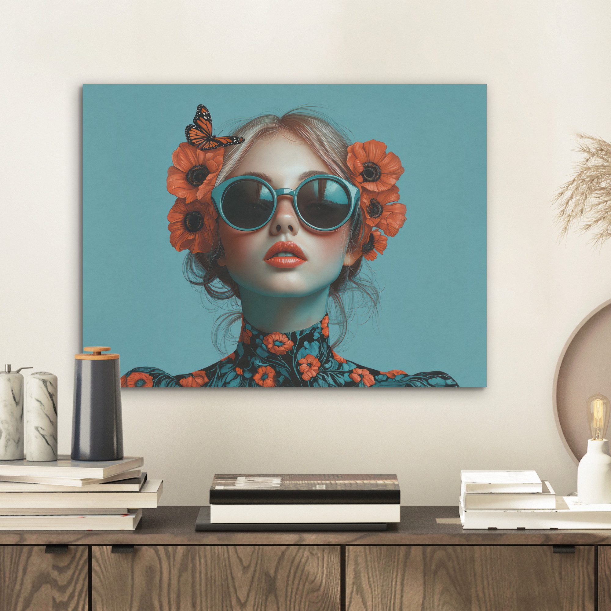 MuchoWow Gemälde Frau - Blau - günstig online kaufen