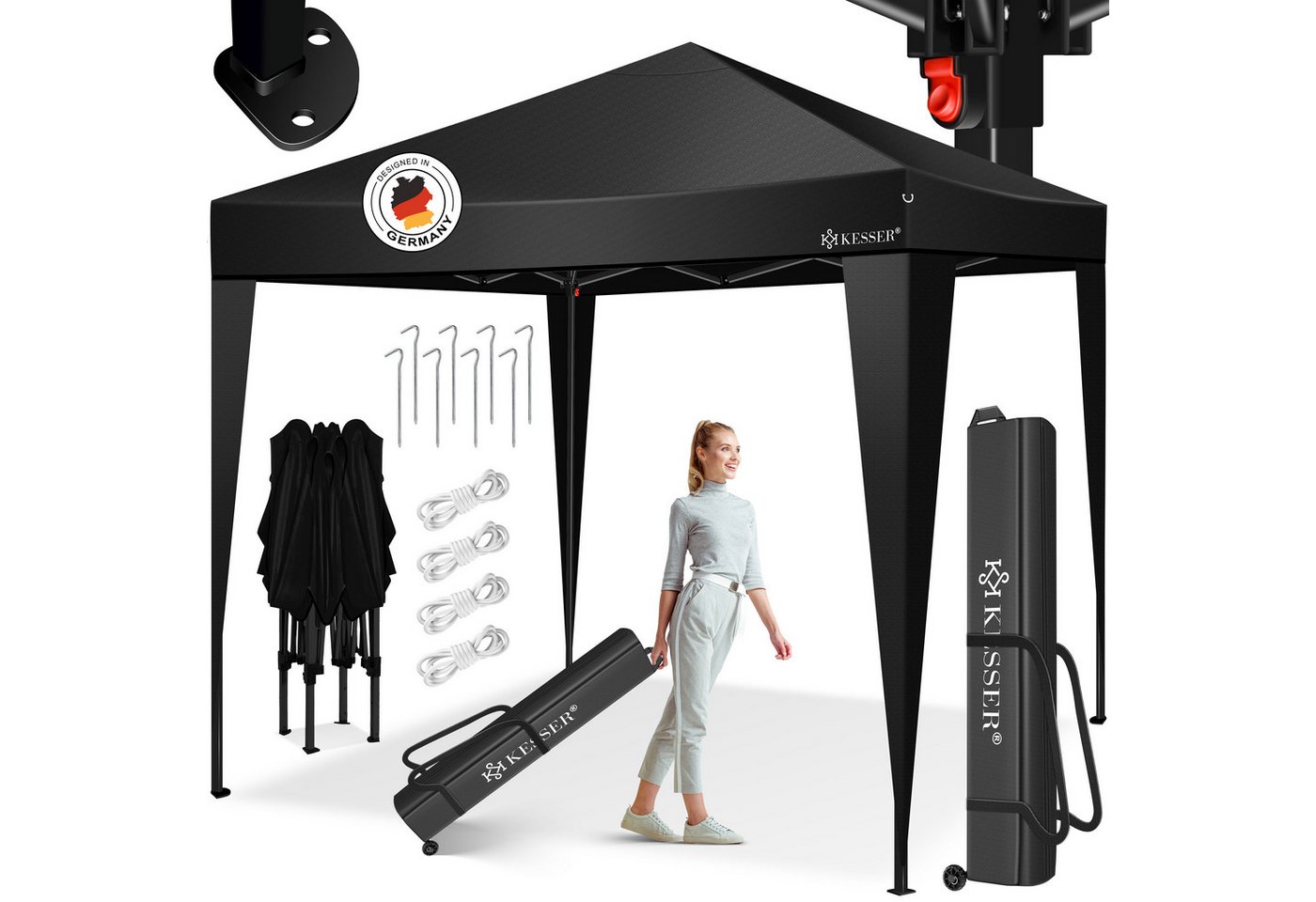KESSER Pavillon, Pavillon 3x3m wasserdicht inkl. Tasche Pop-Up Klicksystem