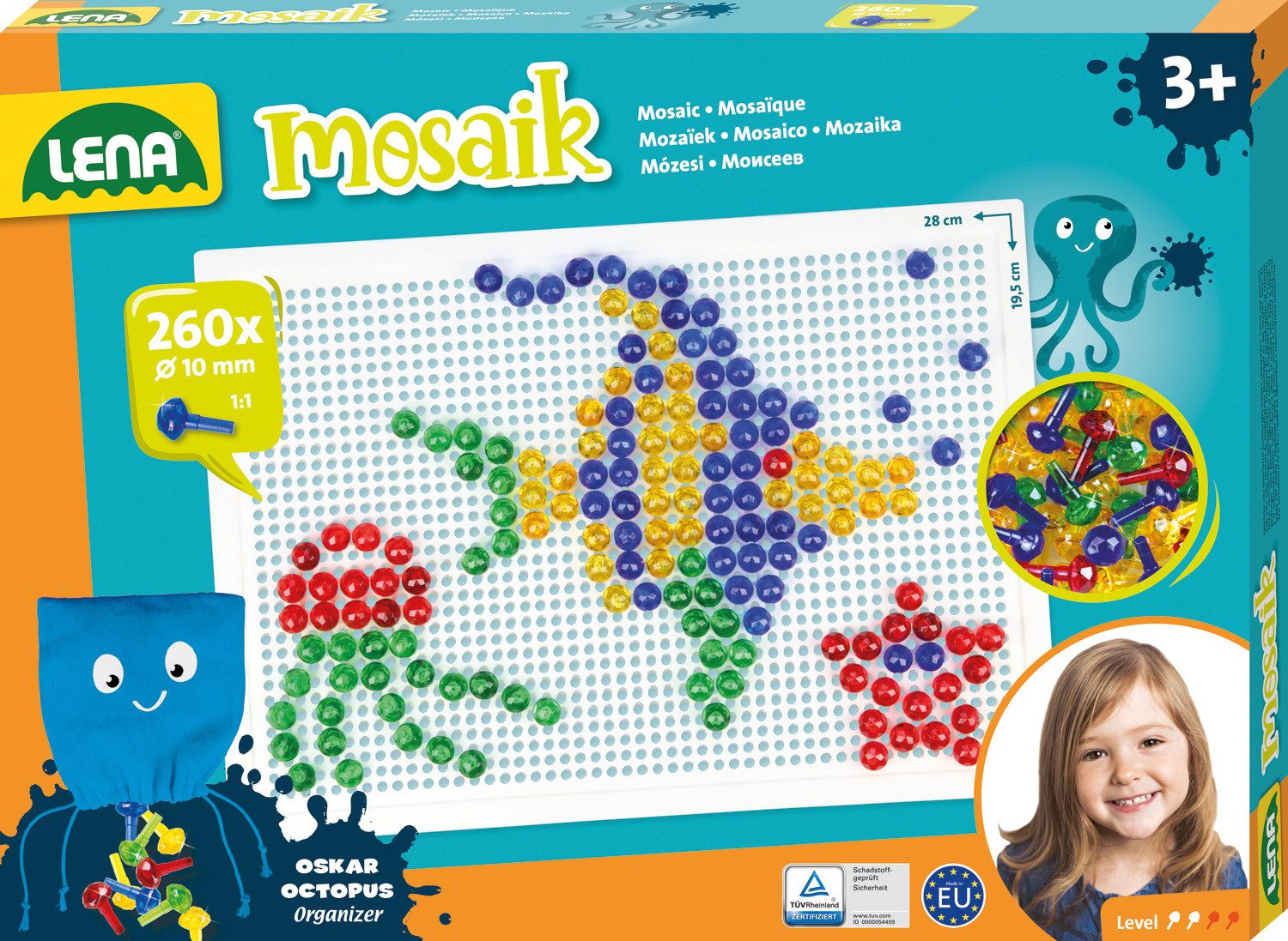 Lena® Kreativset Mosaik, 260, Ø 10 mm, Made in Europe
