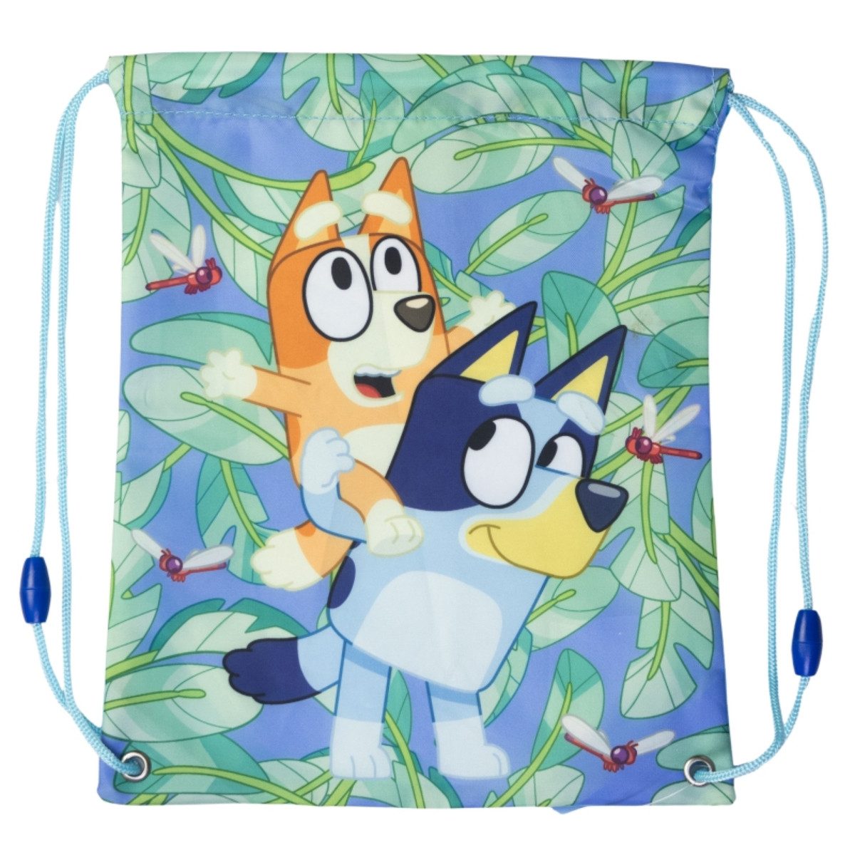 Turnbeutel Bluey Lunchbag mit Regenbogenmotiv für Kinder mit Kordelzug