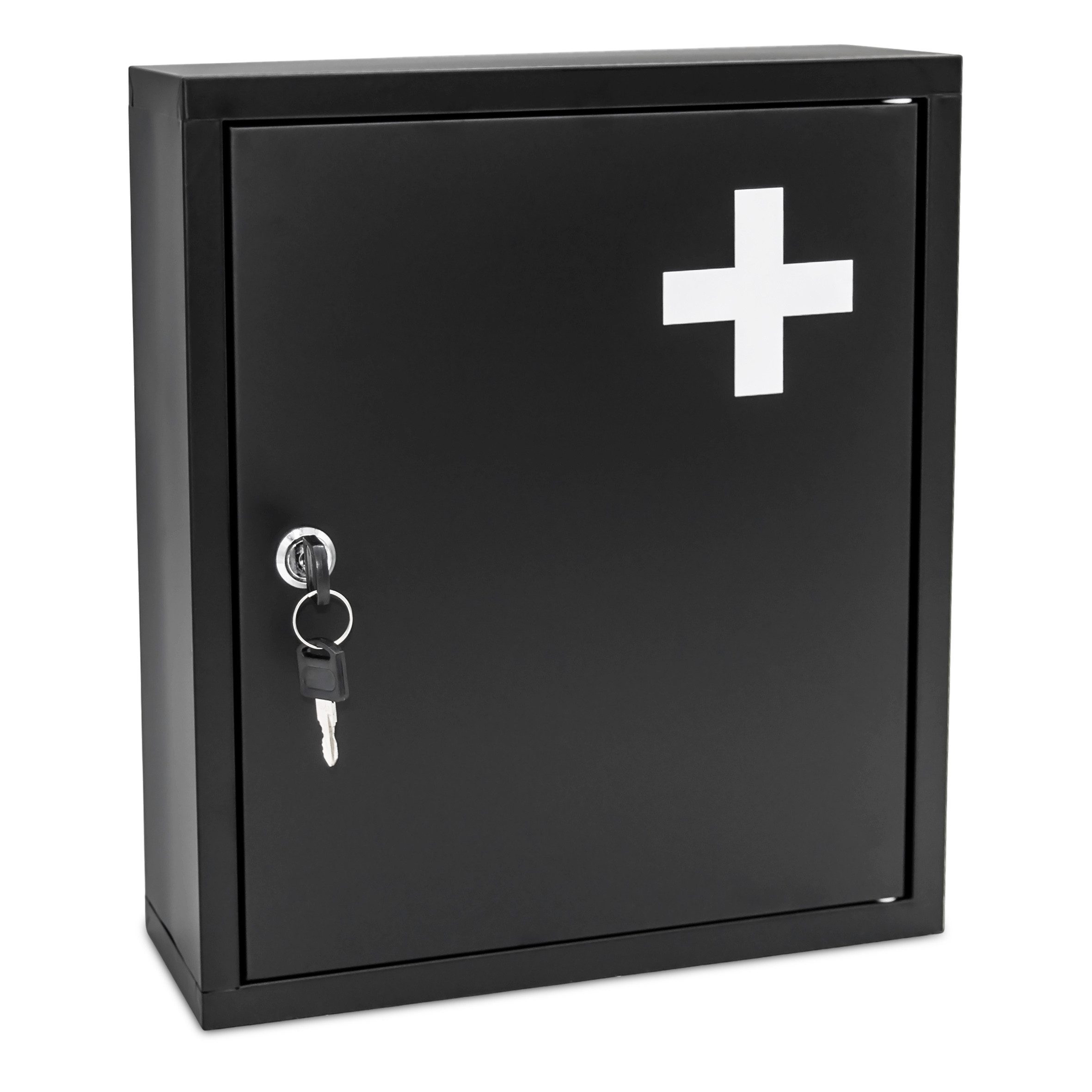 Spetebo Medizinschrank Metall Medizinschrank - 36 x 31 cm - Arzneischrank mit 2 Fächern (Anzahl, 1-St., Stück) abschließbar