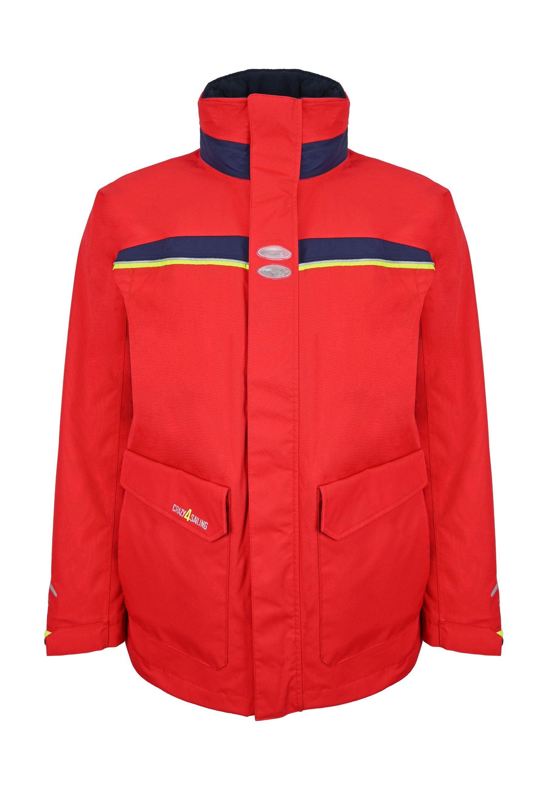 crazy4sailing Regenjacke Sydney II Segeljacke mit Neon-Kapuze für eine höhere Sichtbarkeit