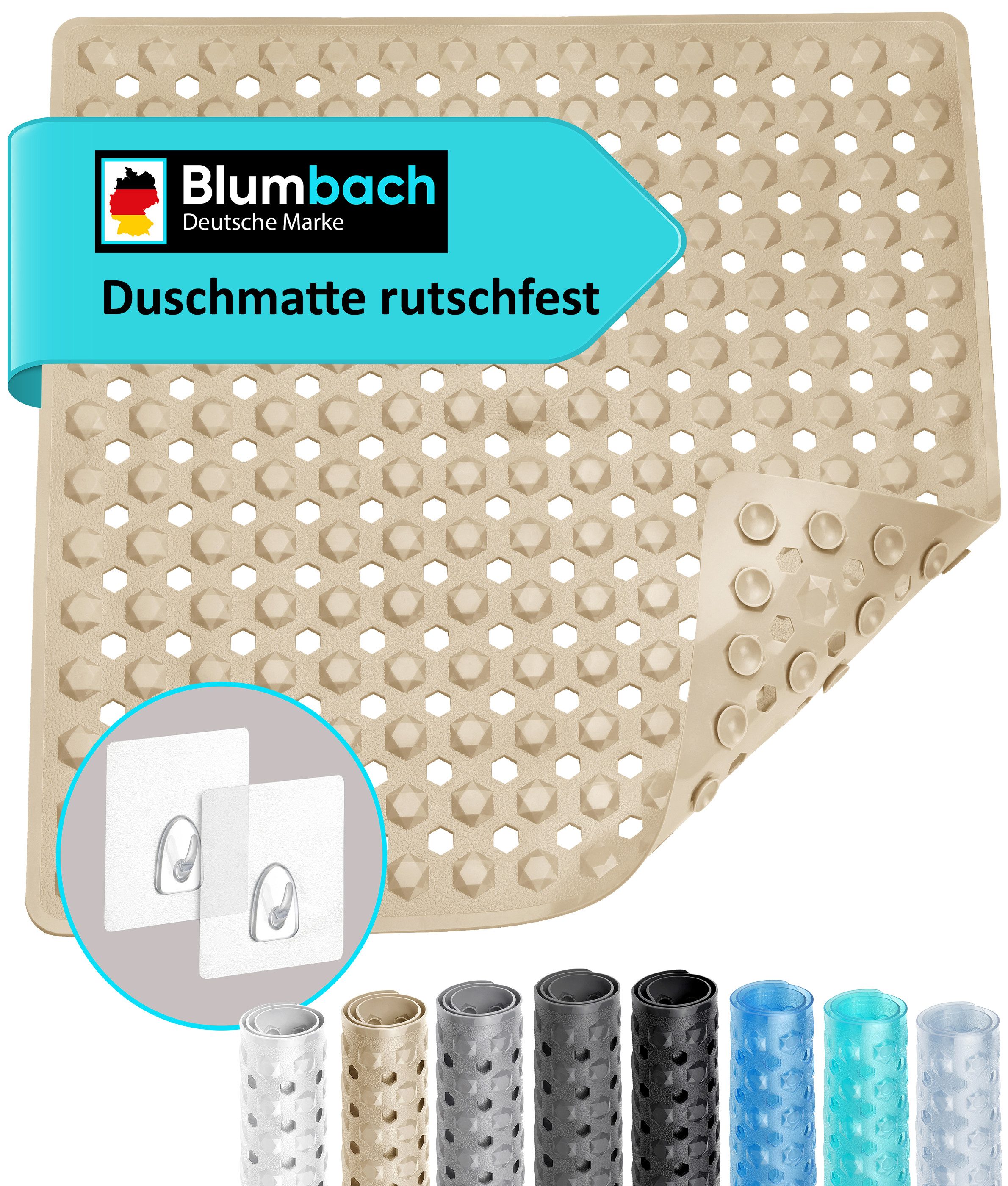 Blumbach Duschmatte - griffige Antirutschmatte Diamant 53 x 53 cm, - 100% B günstig online kaufen
