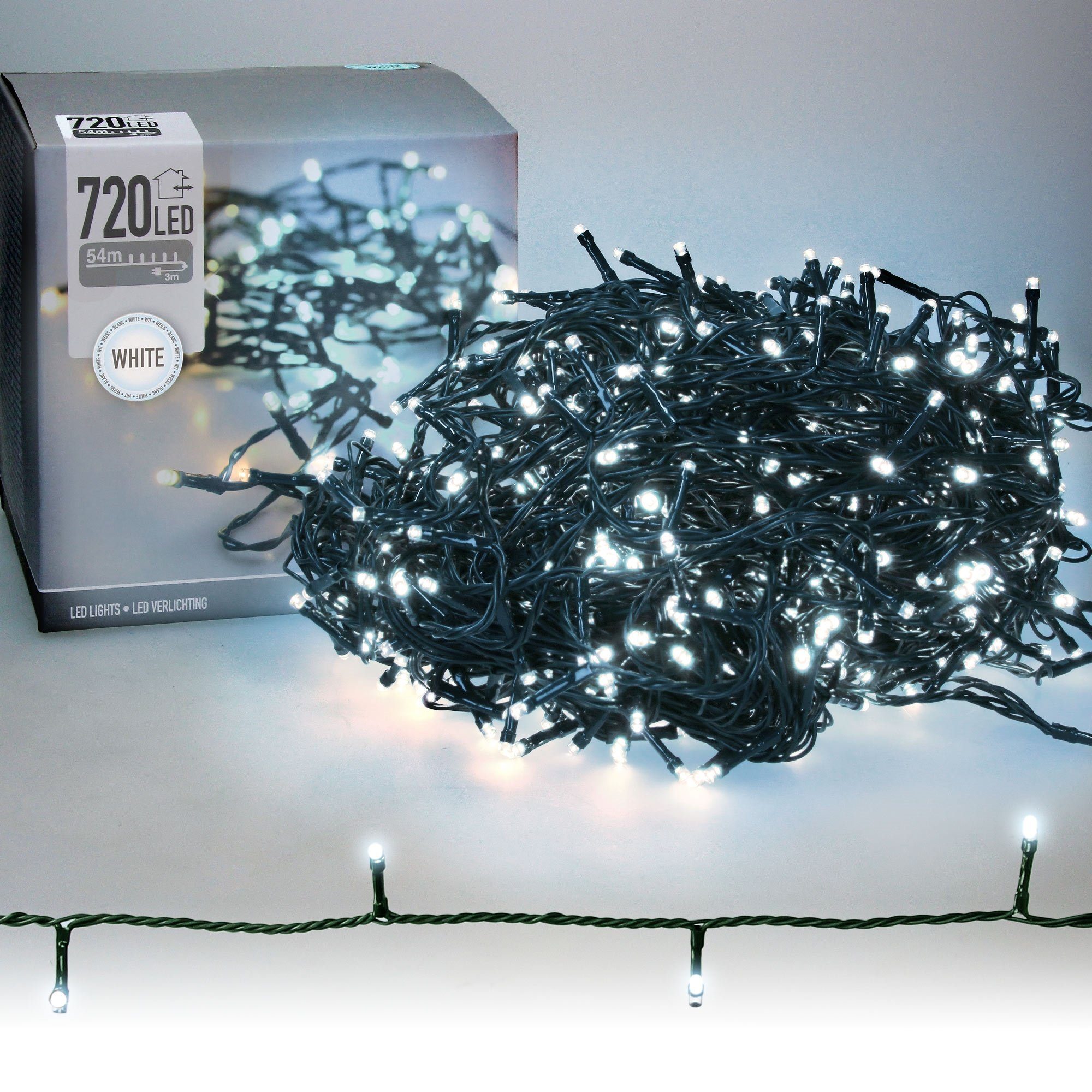 ECD Germany Lichterkette für Weihnachten, LED, mit 720 LEDs, Kaltweiß