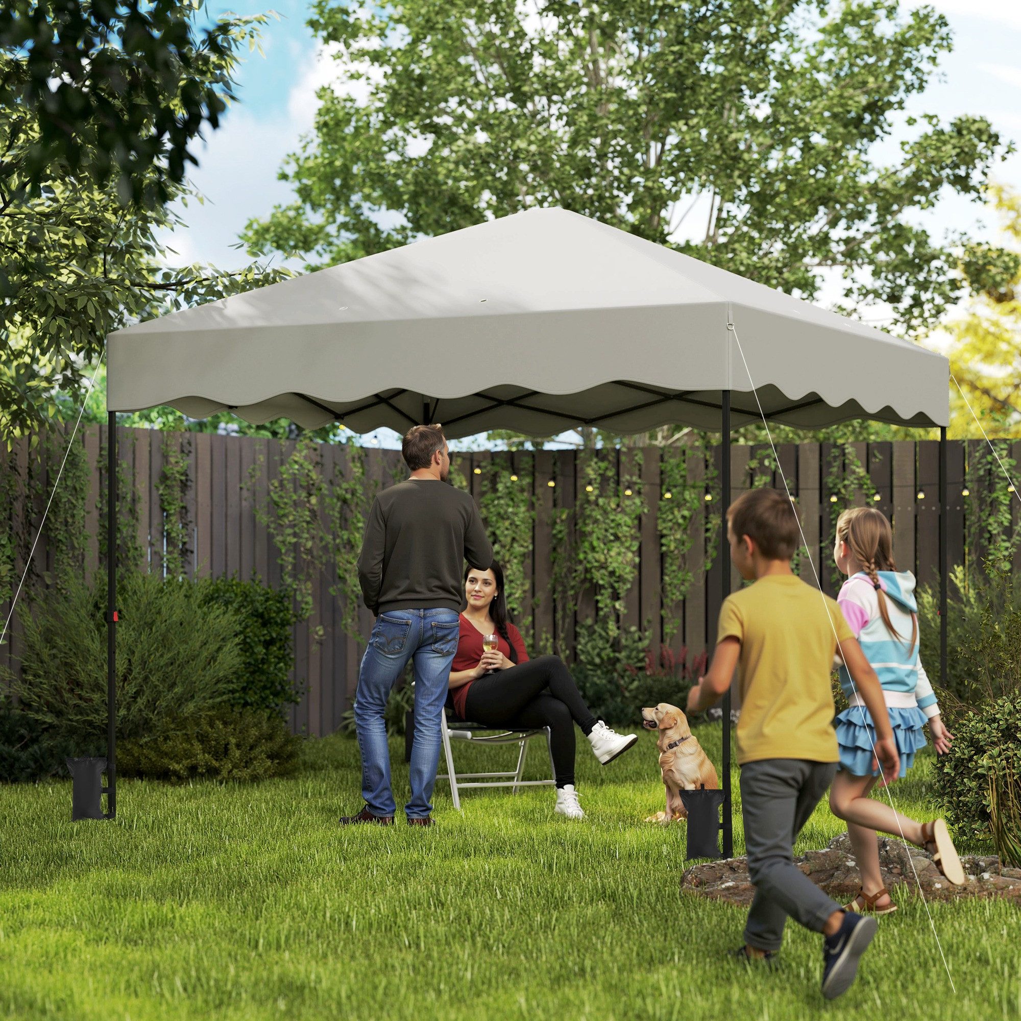 Outsunny Faltpavillon ca.3x3m, wasserabweisend Stabil Winterfest günstig online kaufen