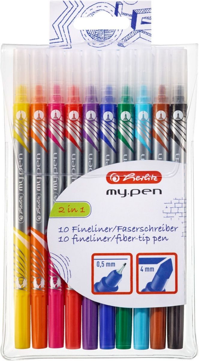 Filzstift Faserschreiber-Feinliner my.pen 2 Spitzen VE=10 Stück