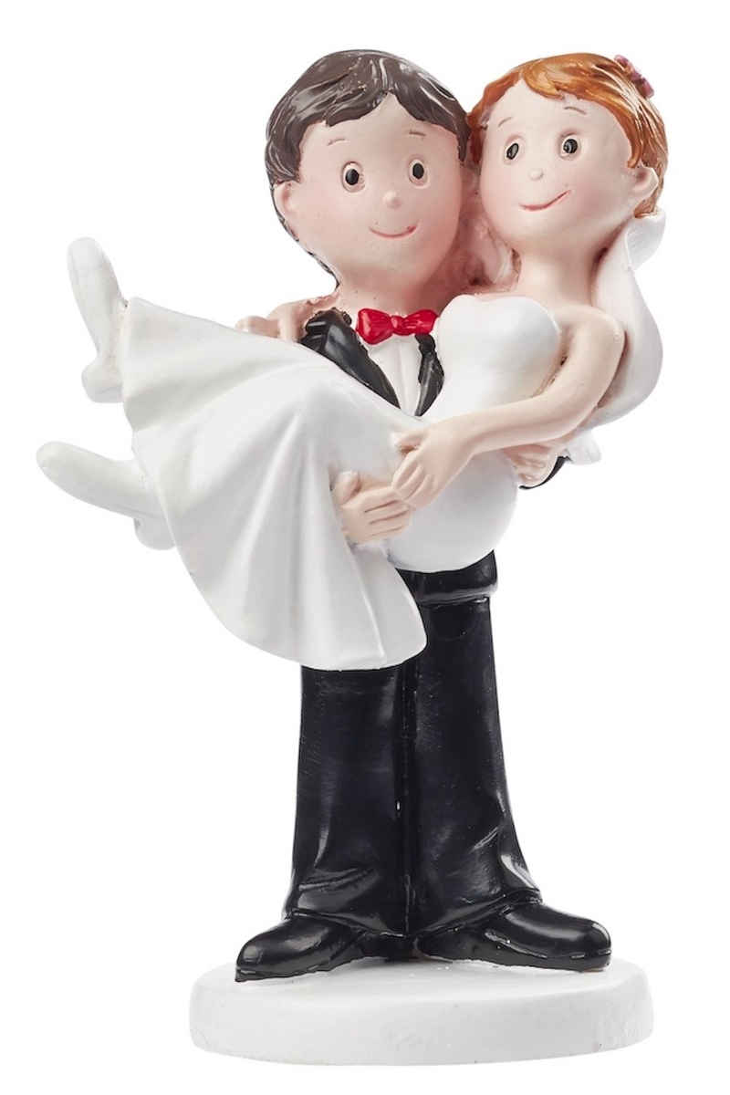 HobbyFun Dekofigur Hochzeitspaar ca. 9,5 cm, Mann hebt Frau