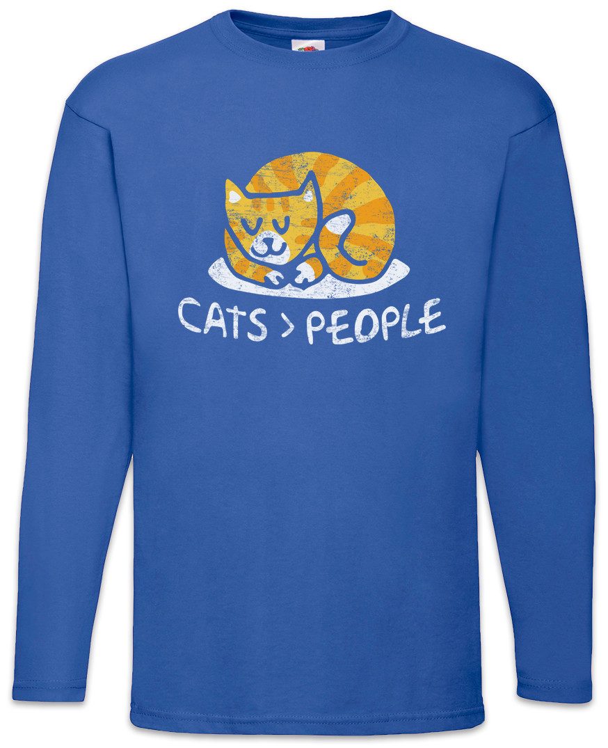 Langarmshirt Cats People Langarm T-Shirt Meow Cats Cat Katze Katzen Kitty Kitten