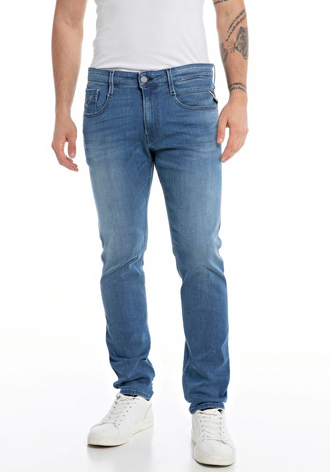 Replay Slim-fit-Jeans Anbass dark blue
