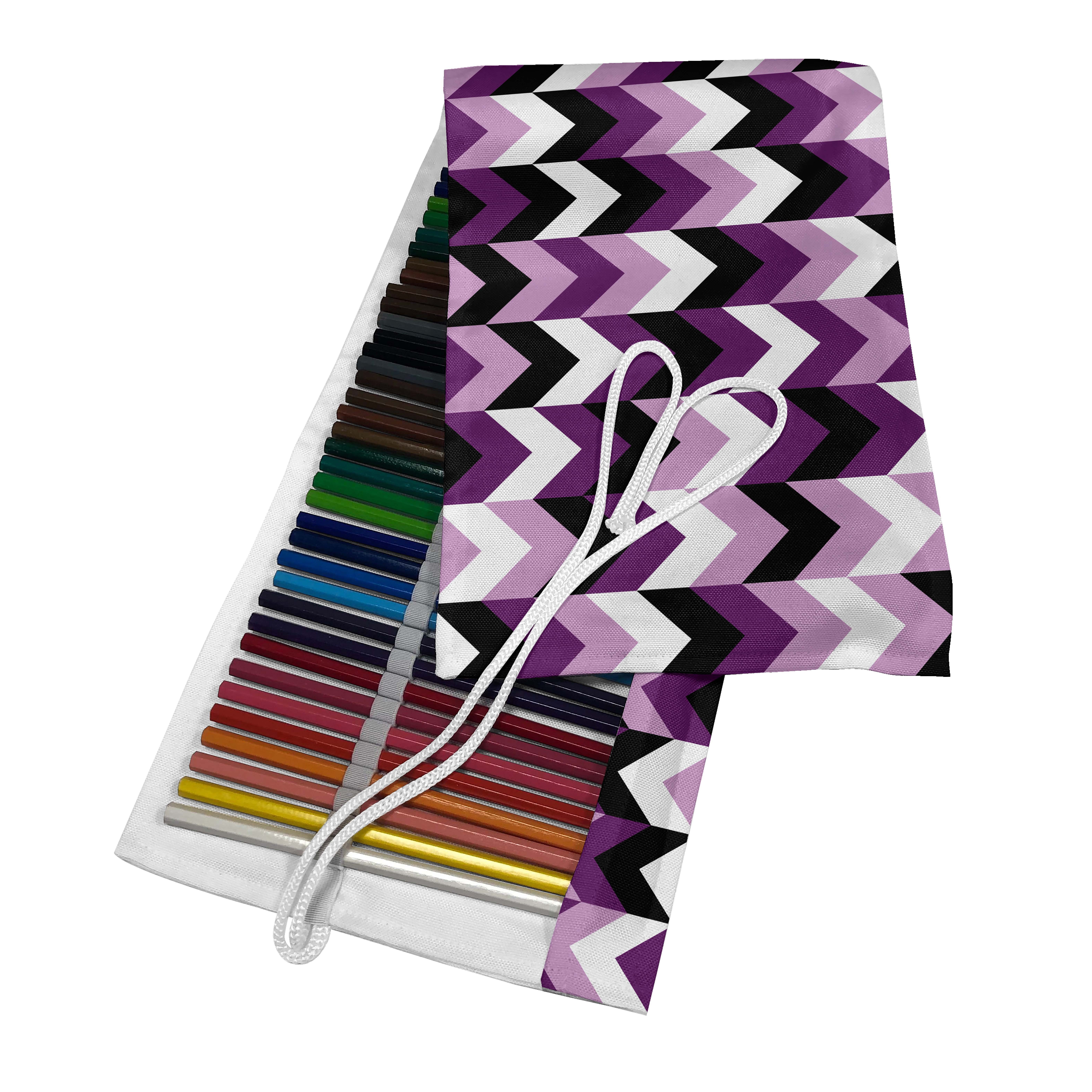 Abakuhaus Federmäppchen langlebig und tragbar Segeltuch Stiftablage Organizer, Winkel Zickzack-Retro-Pfeile