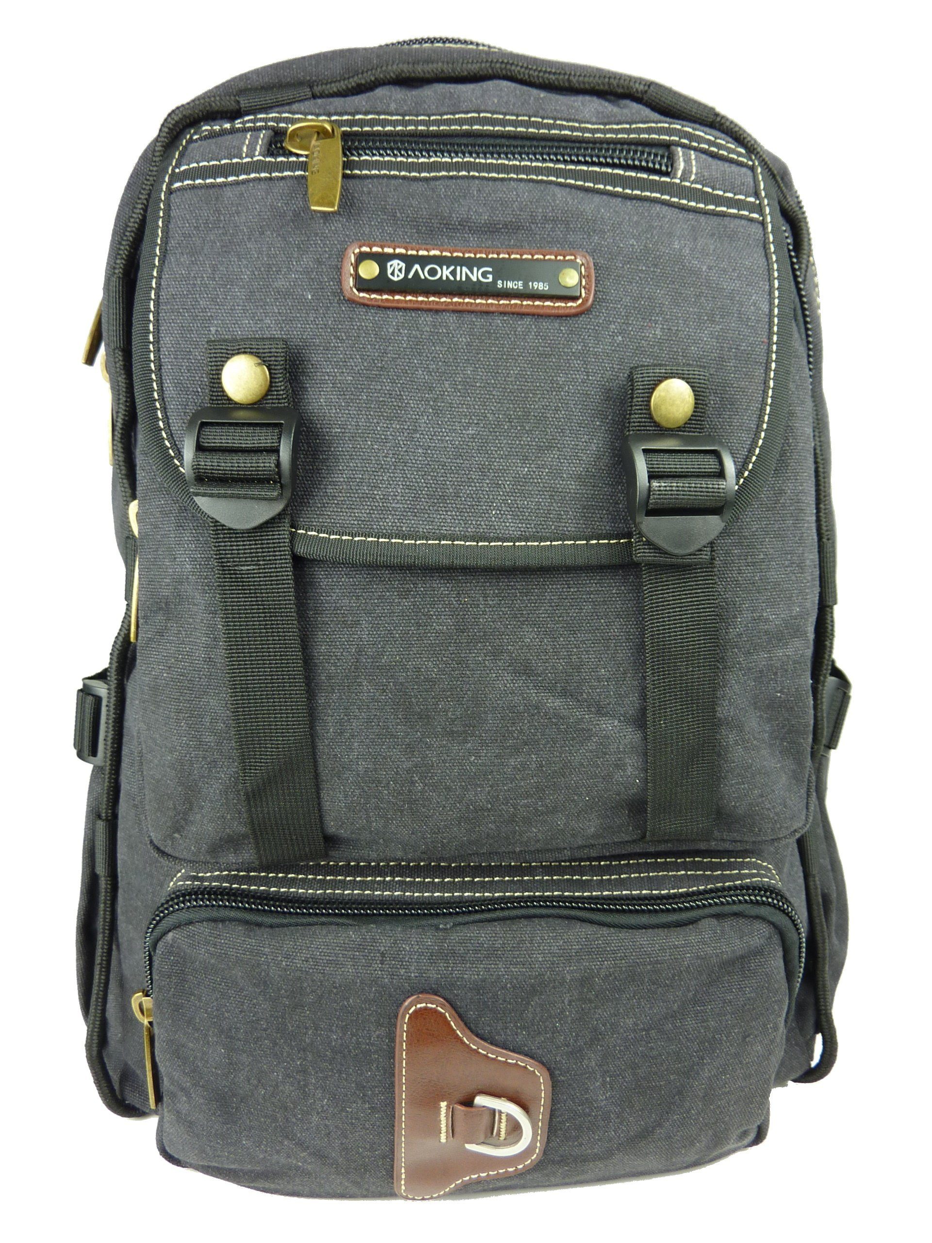 Taschen4life Freizeitrucksack Trekking Canvas Rucksack, T115, Militär Stil, Damen und Herren Segeltuch Stoffrucksack